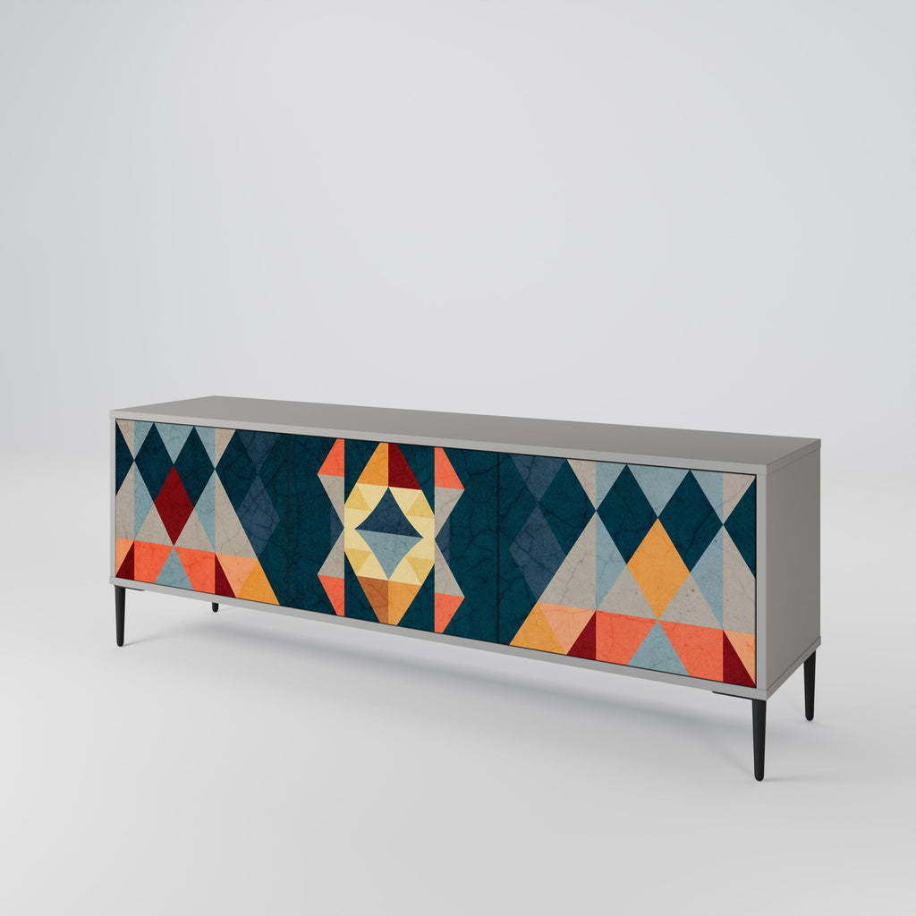 CRACKED ILLUSION TV-Lowboard mit 3 Türen in Grau