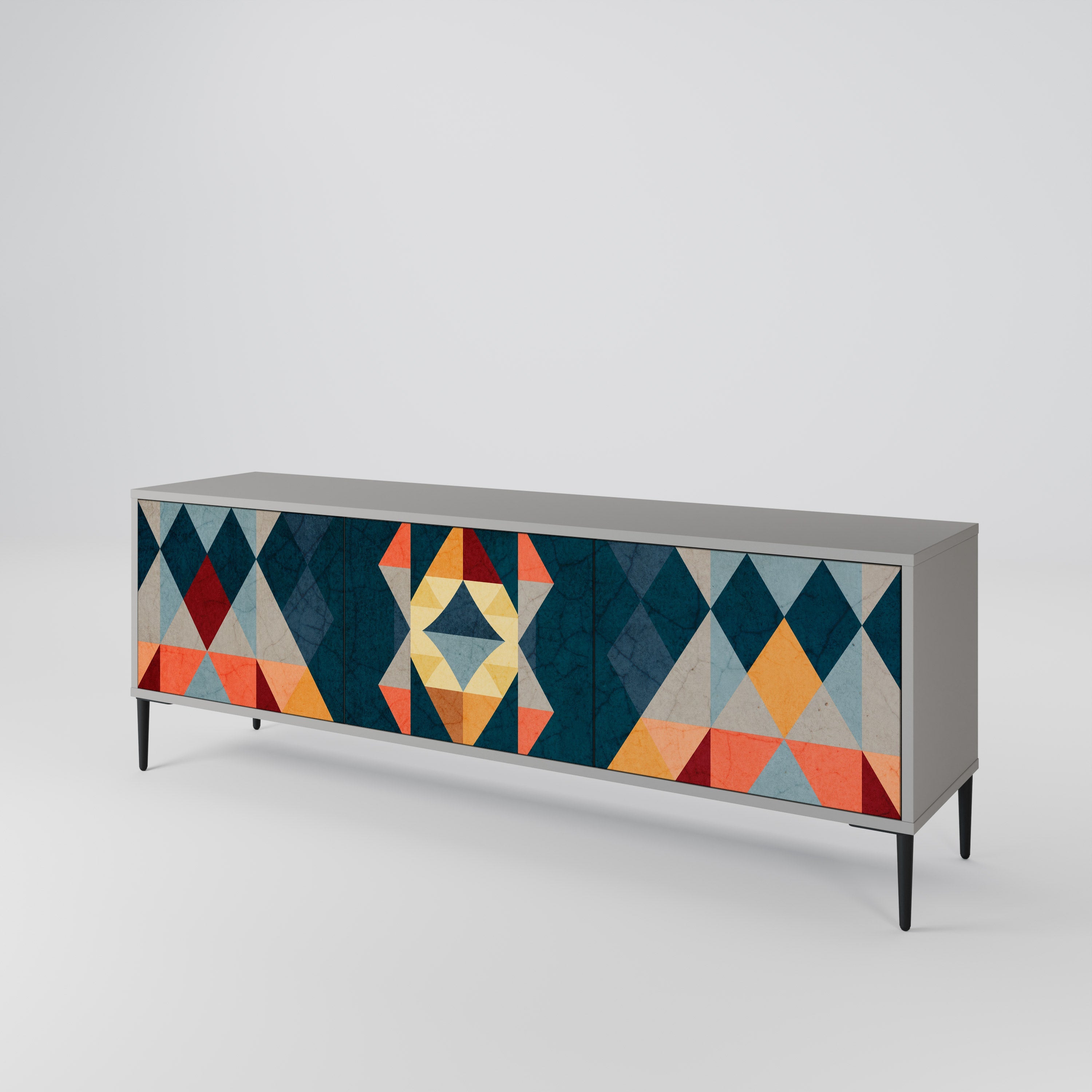 CRACKED ILLUSION TV-Lowboard mit 3 Türen in Grau