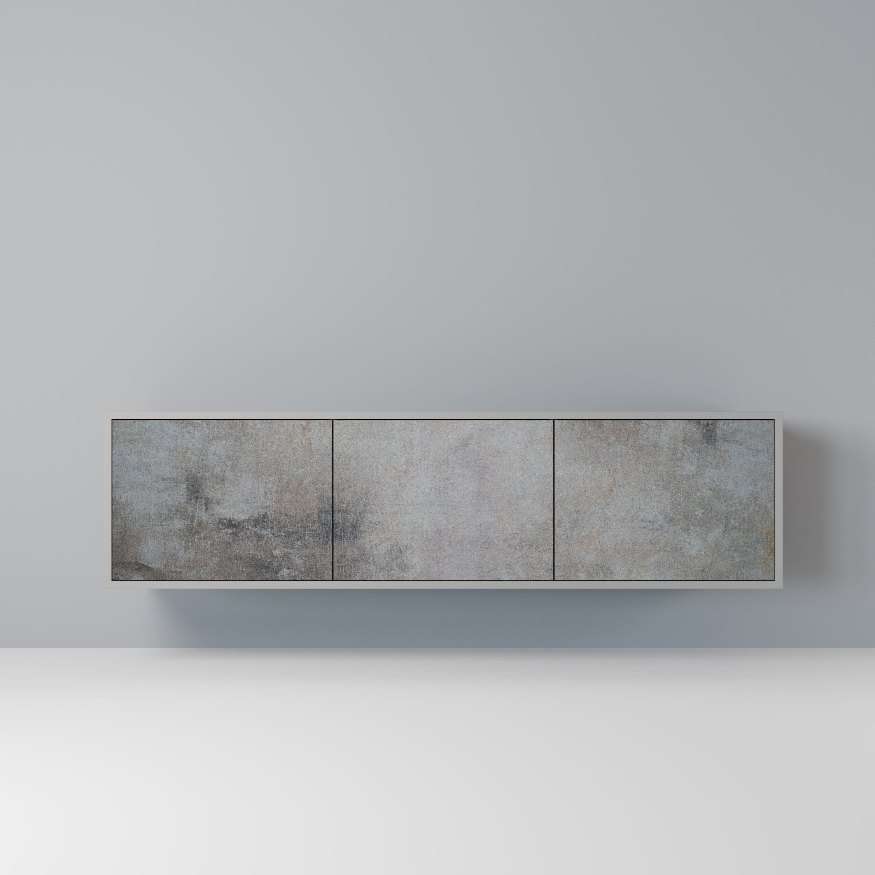 CONCRETE WALL TV-Lowboard mit 3 Türen in Grau