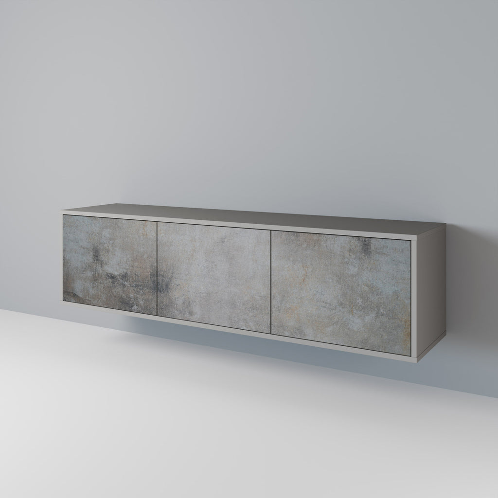 CONCRETE WALL TV-Lowboard mit 3 Türen in Grau