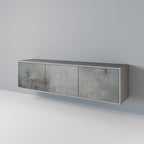 CONCRETE WALL TV-Lowboard mit 3 Türen in Grau