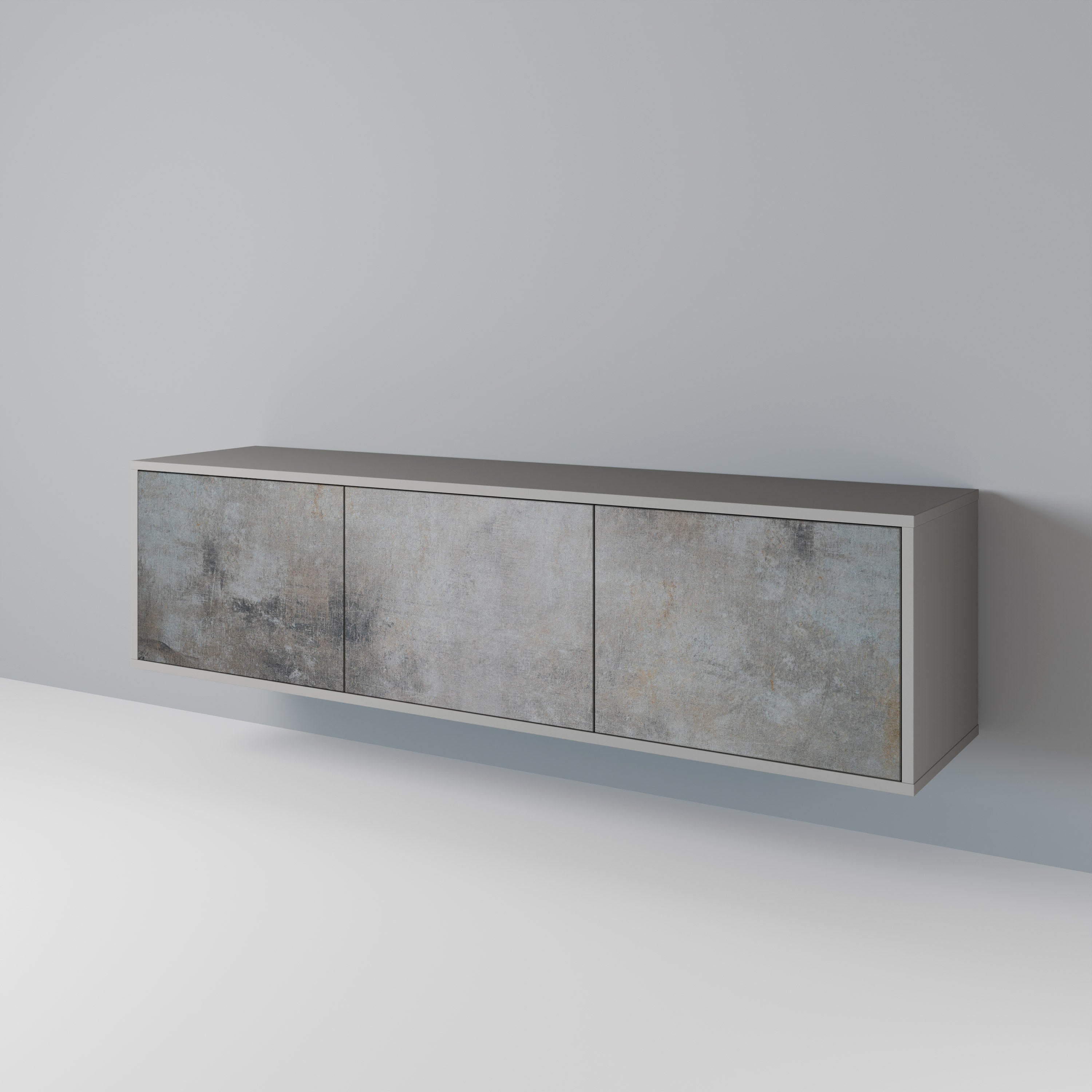 CONCRETE WALL TV-Lowboard mit 3 Türen in Grau