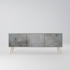 CONCRETE WALL TV-Lowboard mit 3 Türen in Grau