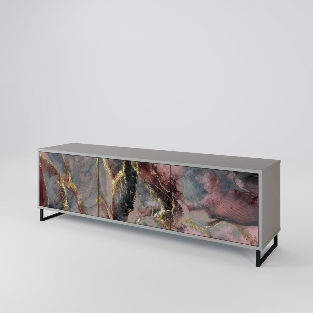 GOLDEN TIDES TV-Lowboard mit 3 Türen in Grau