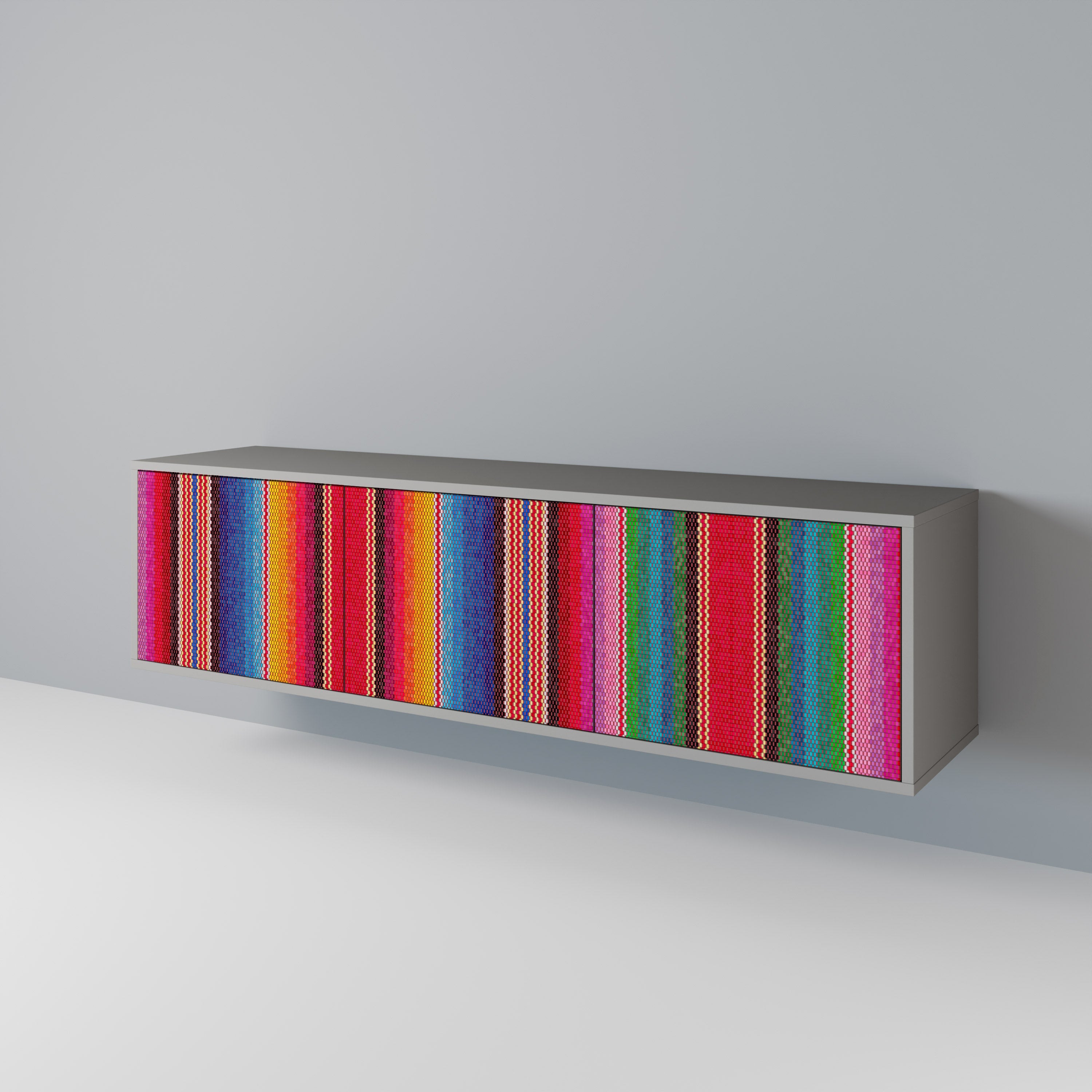 ETHNIC MEXICAN TV-Lowboard mit 3 Türen in Grau