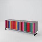 ETHNIC MEXICAN TV-Lowboard mit 3 Türen in Grau