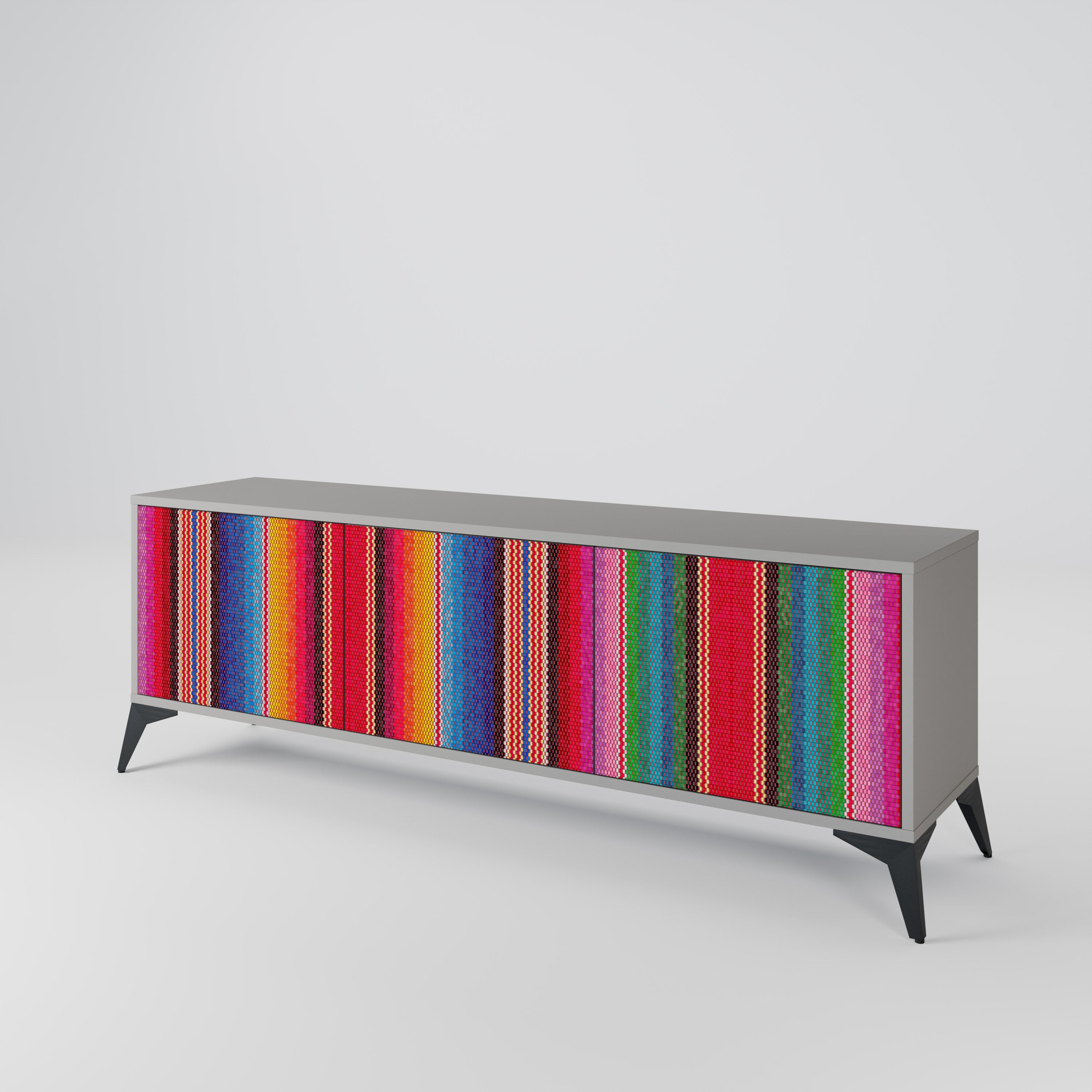 ETHNIC MEXICAN 3-Door TV Cabinet