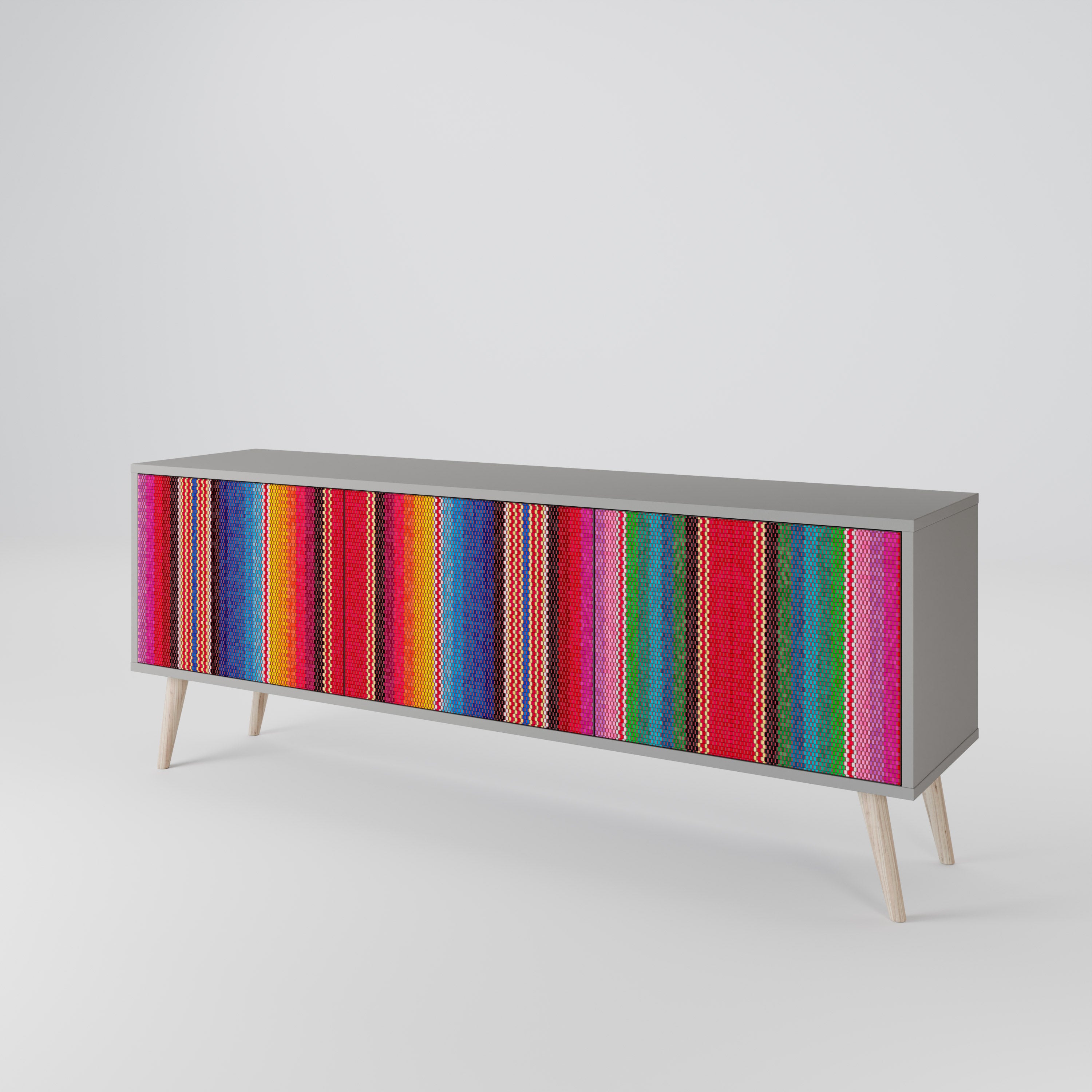 ETHNIC MEXICAN 3-Door TV Cabinet
