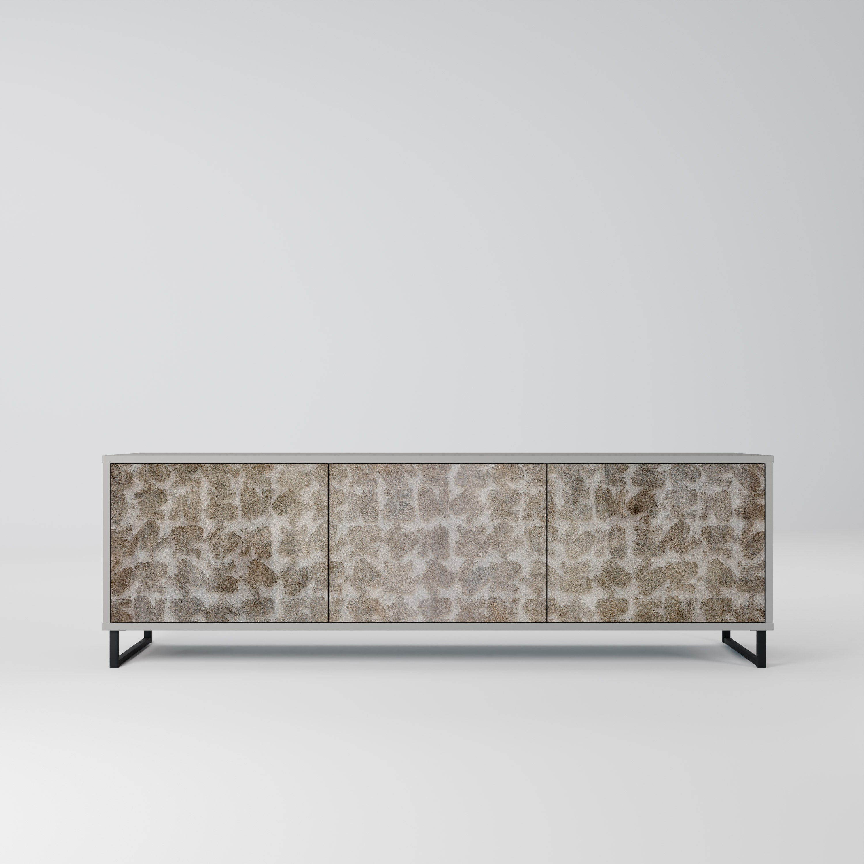 SLIGHTLY BLURRED TV-Lowboard mit 3 Türen in Grau