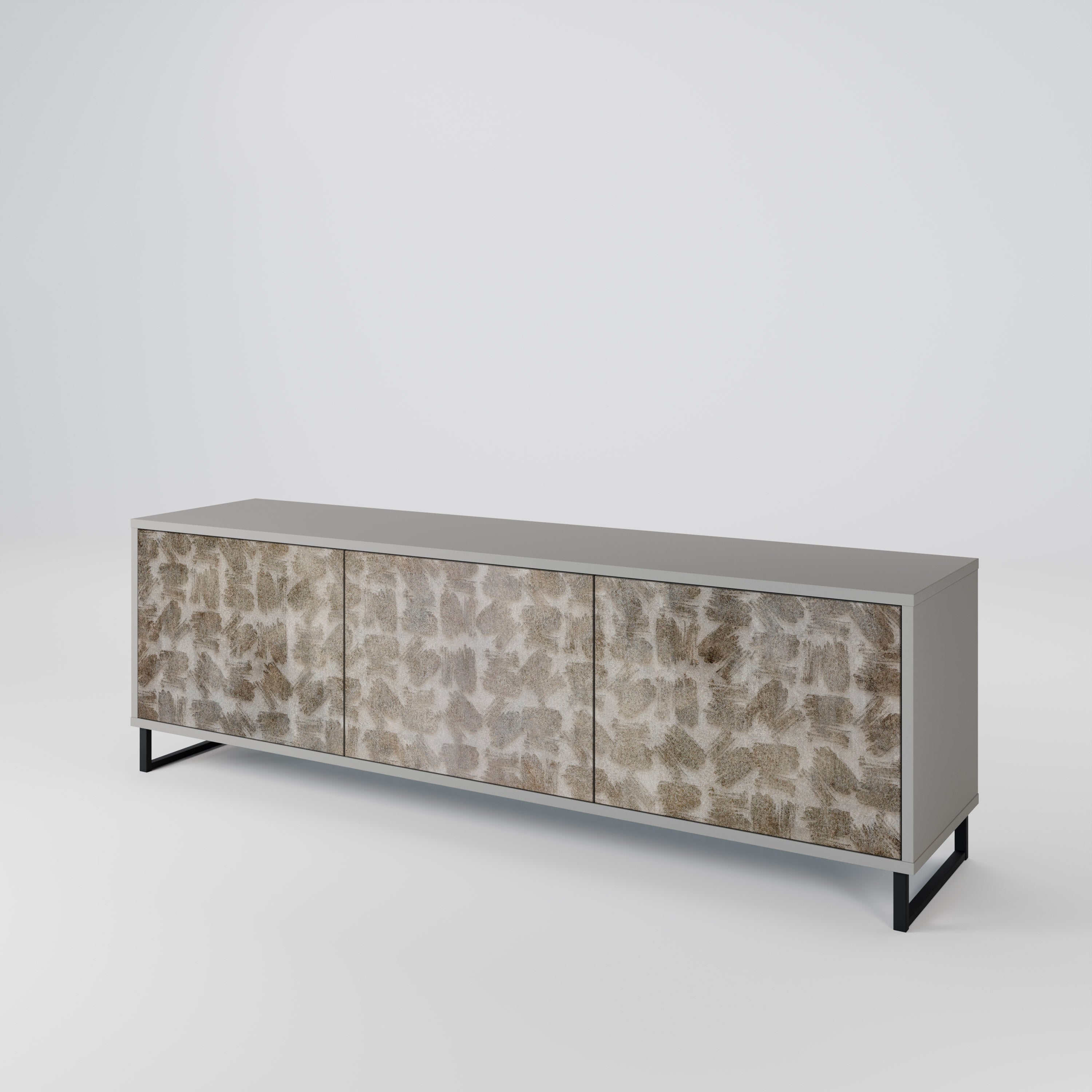 SLIGHTLY BLURRED TV-Lowboard mit 3 Türen in Grau