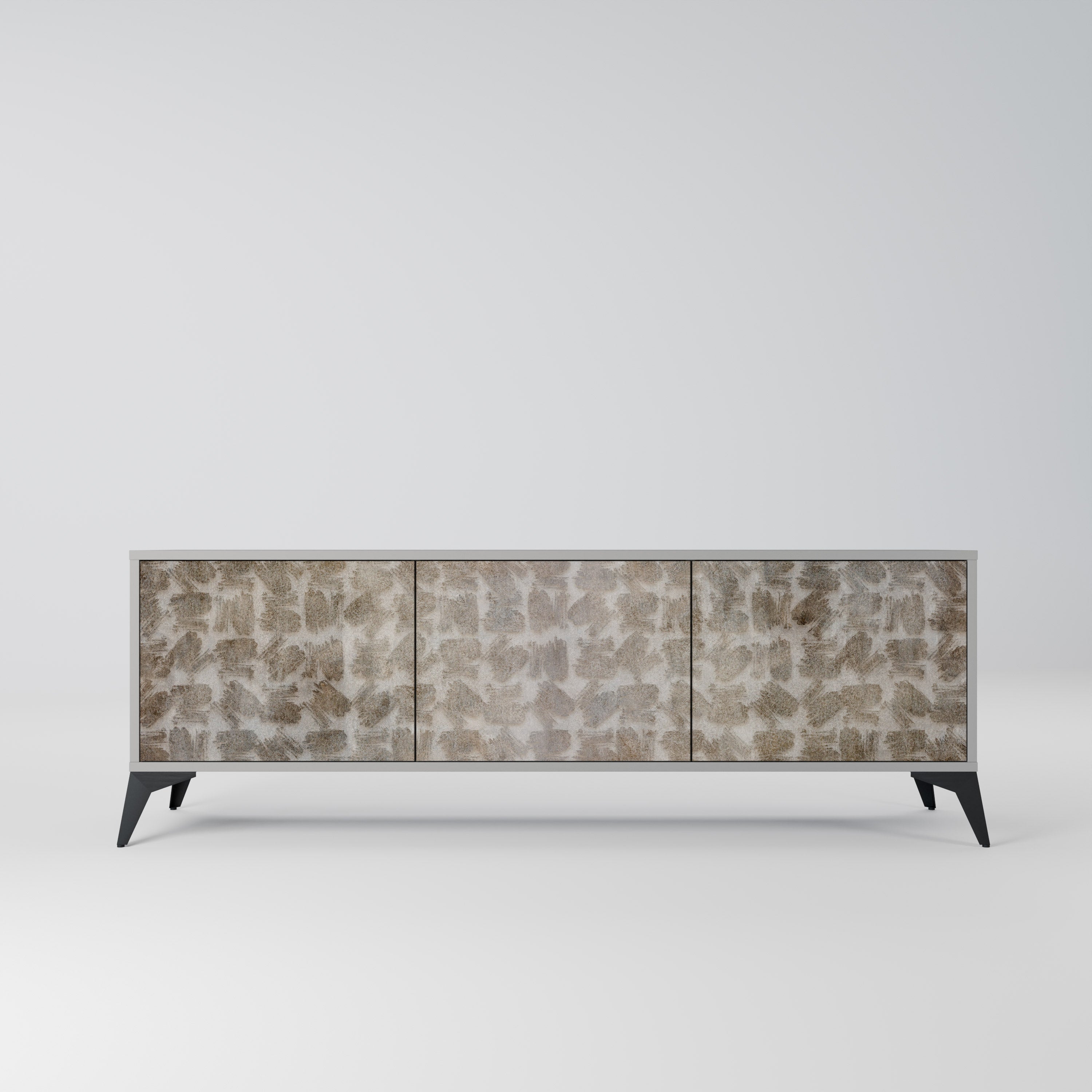 SLIGHTLY BLURRED TV-Lowboard mit 3 Türen in Grau