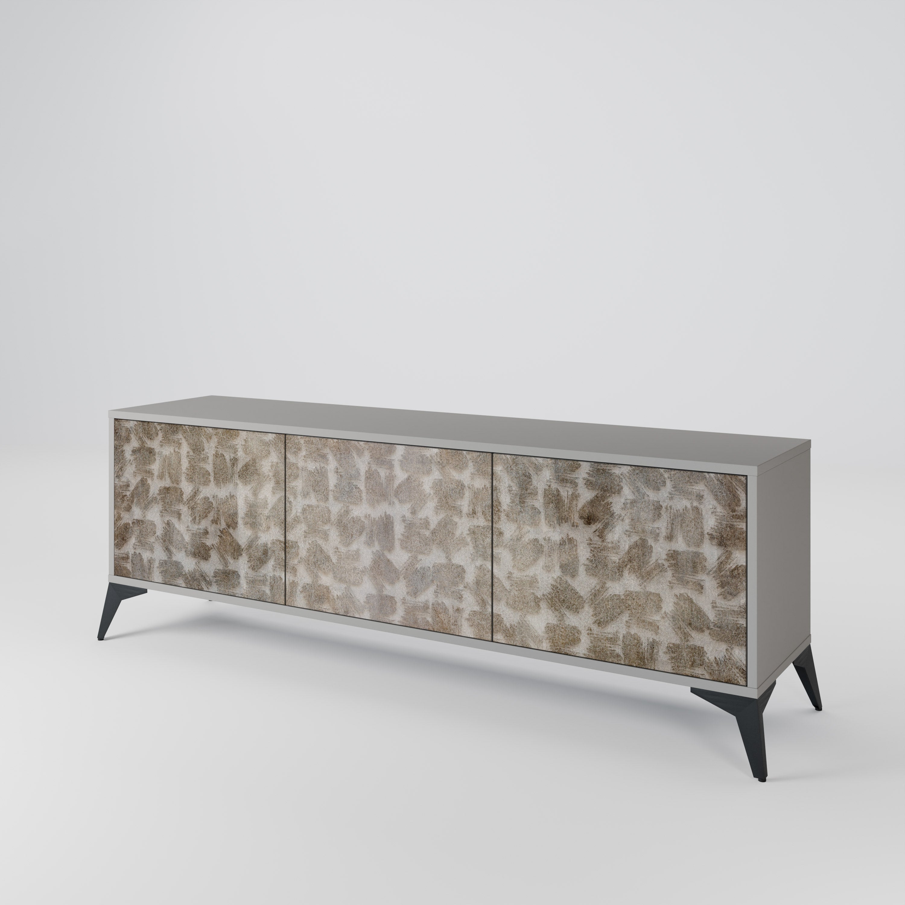 SLIGHTLY BLURRED TV-Lowboard mit 3 Türen in Grau