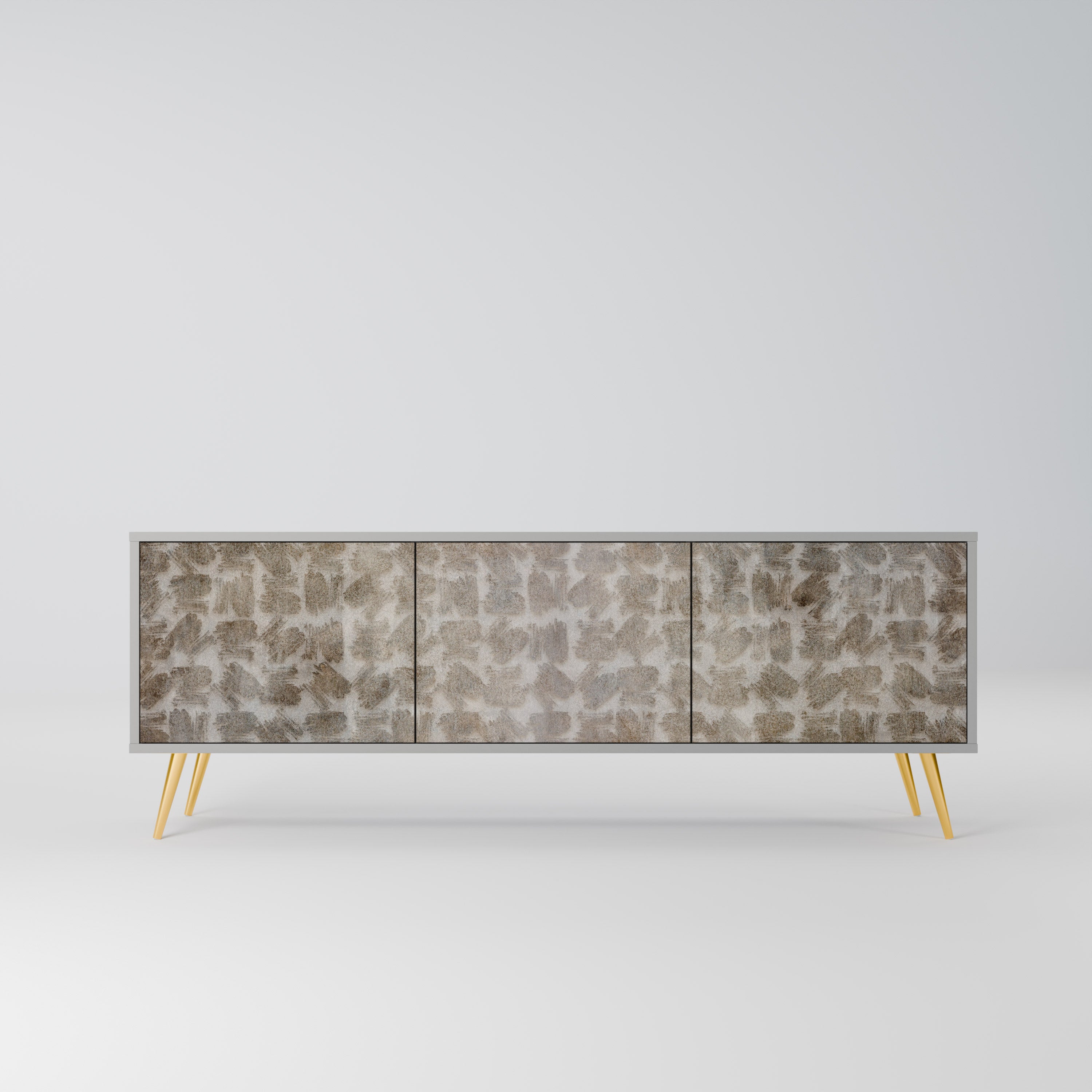 SLIGHTLY BLURRED TV-Lowboard mit 3 Türen in Grau