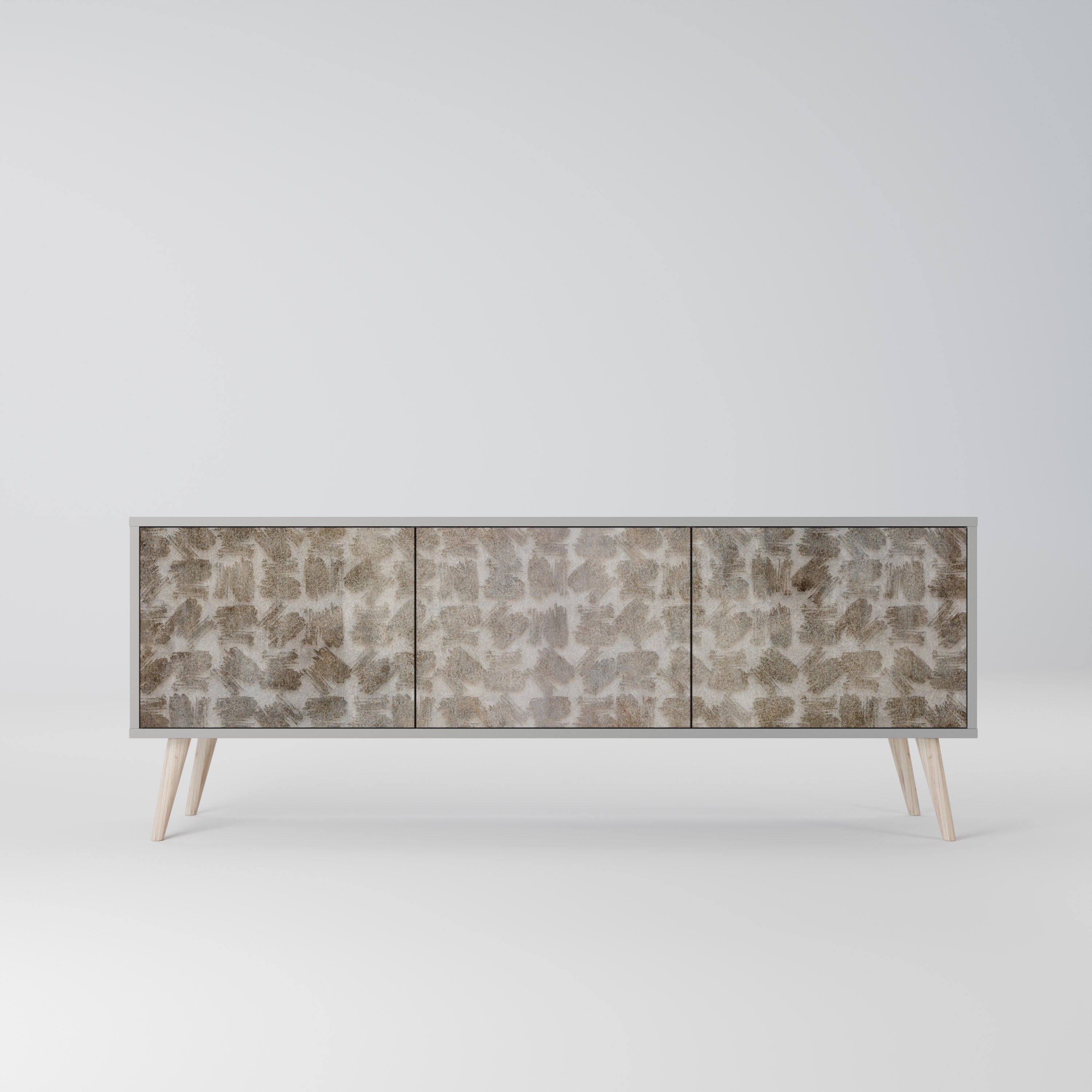 SLIGHTLY BLURRED TV-Lowboard mit 3 Türen in Grau