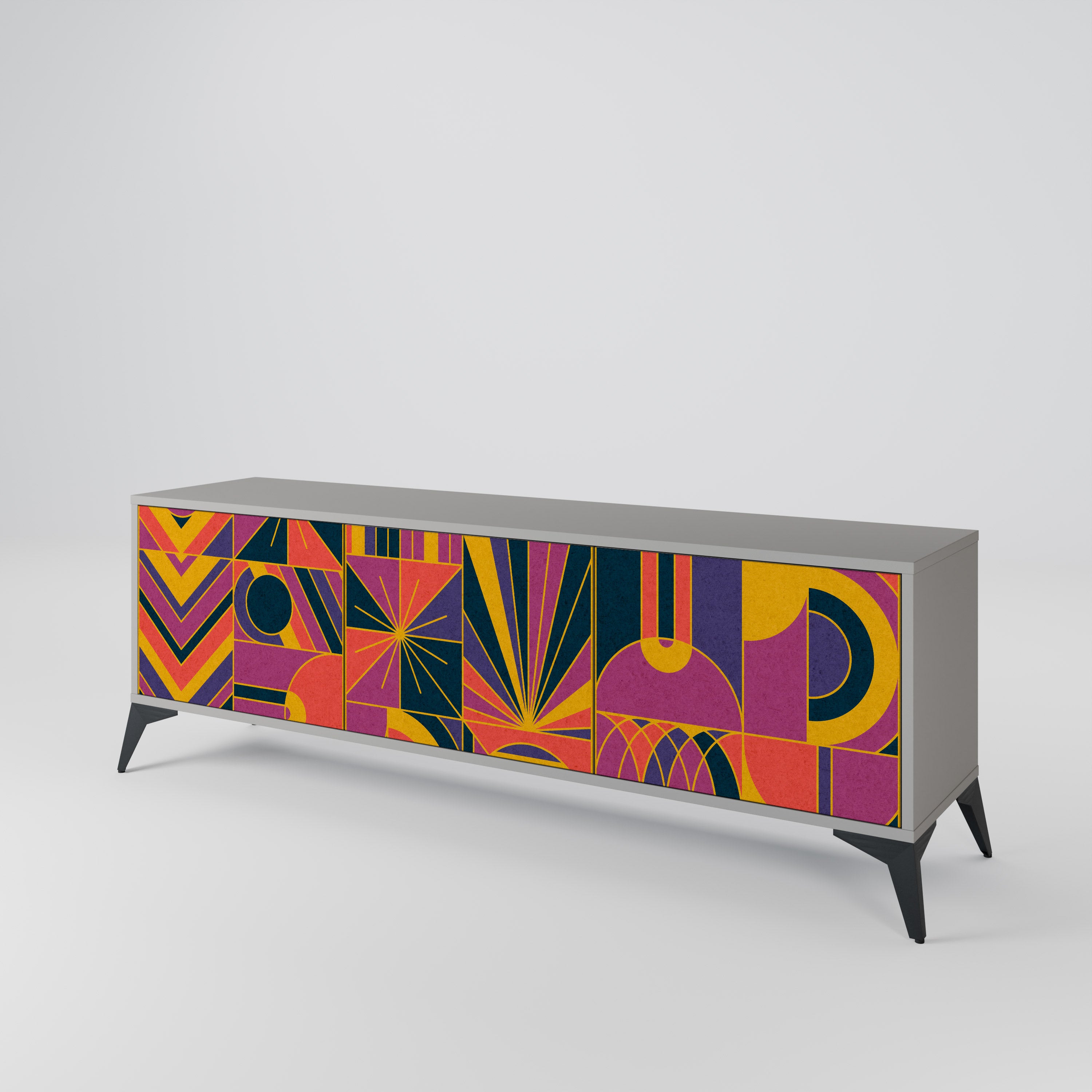 ELECTRIC PATTERNS 3-Door TV Cabinet
