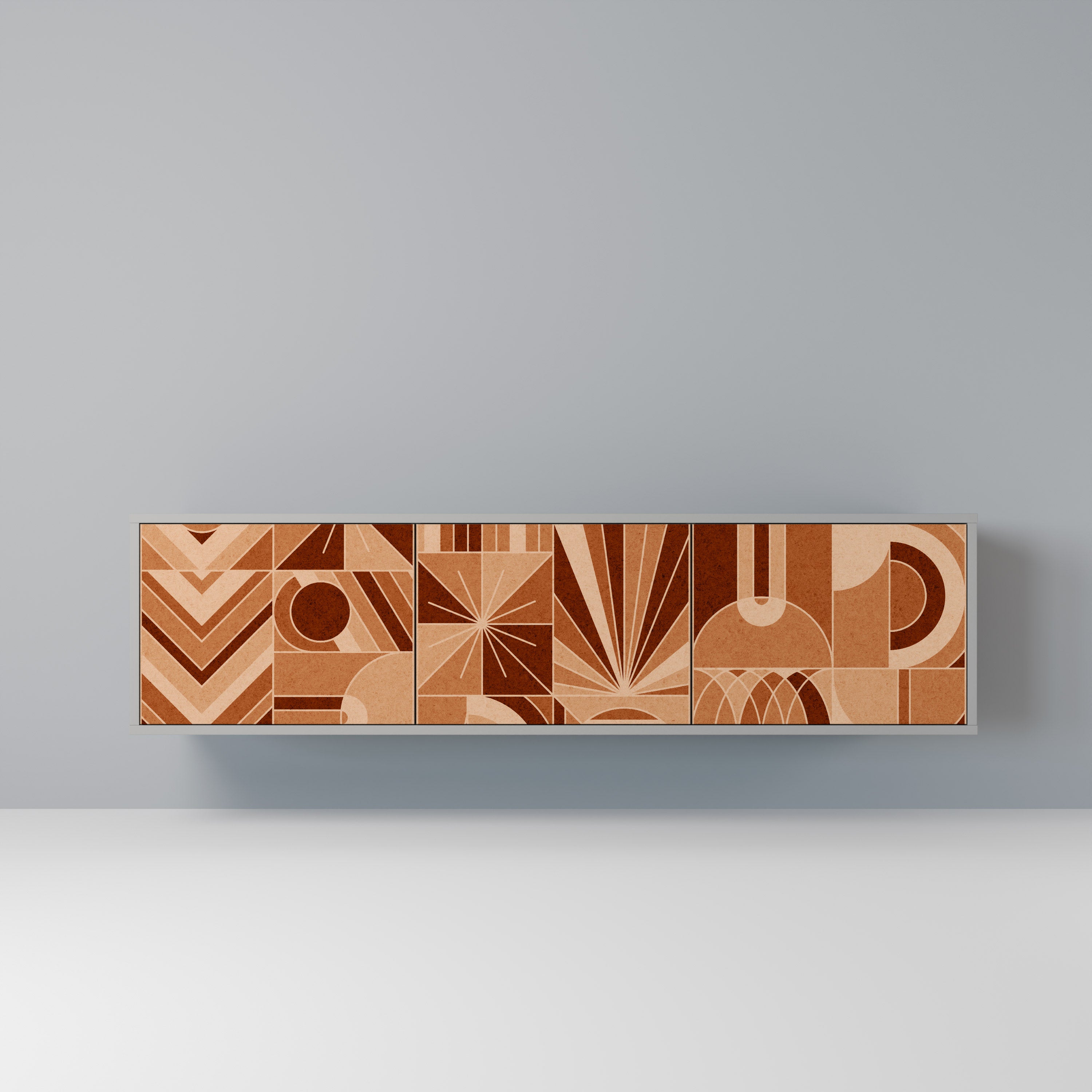 PRISM MOSAIC TV-Lowboard mit 3 Türen in Grau