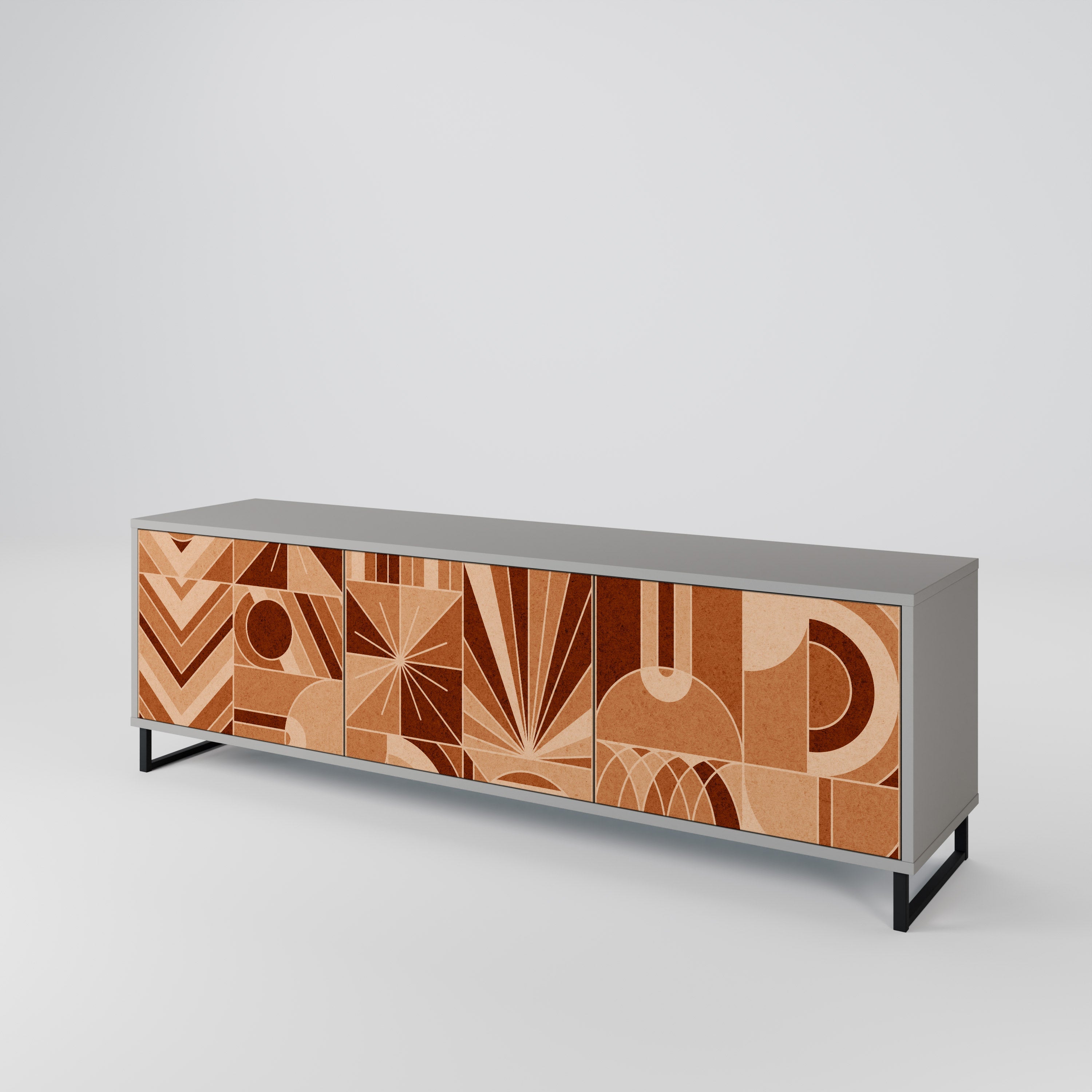 PRISM MOSAIC TV-Lowboard mit 3 Türen in Grau