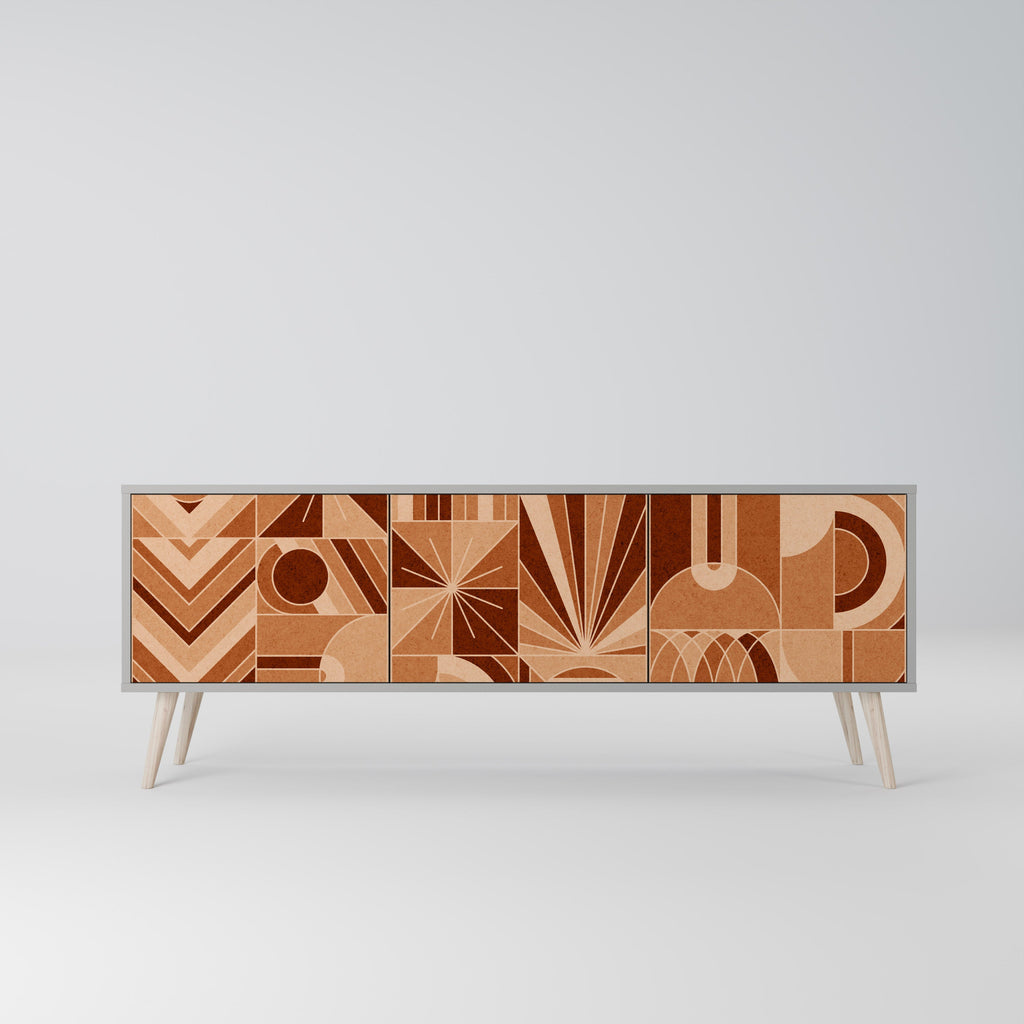 PRISM MOSAIC TV-Lowboard mit 3 Türen in Grau