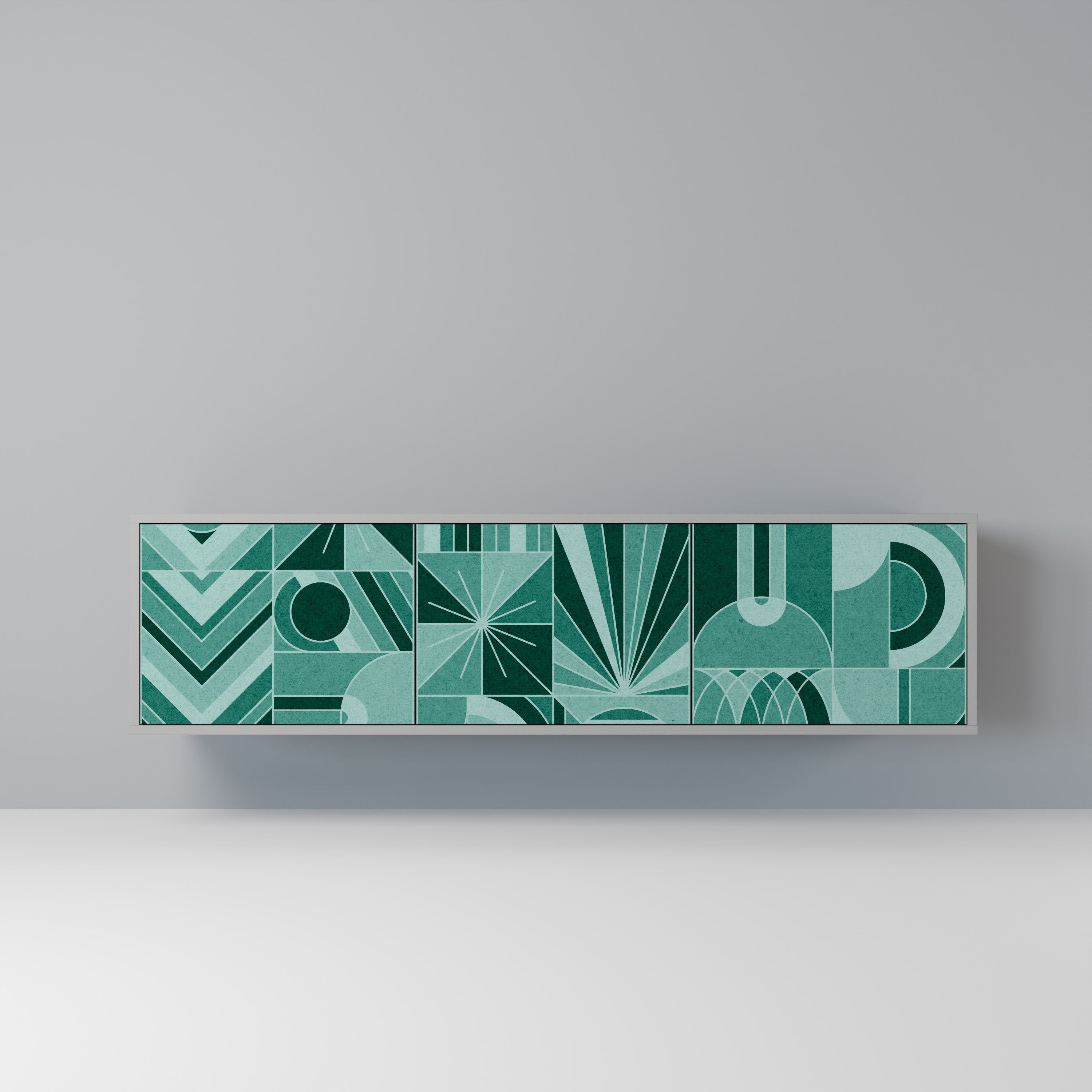 HARMONIC GRID TV-Lowboard mit 3 Türen in Grau