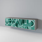 HARMONIC GRID TV-Lowboard mit 3 Türen in Grau