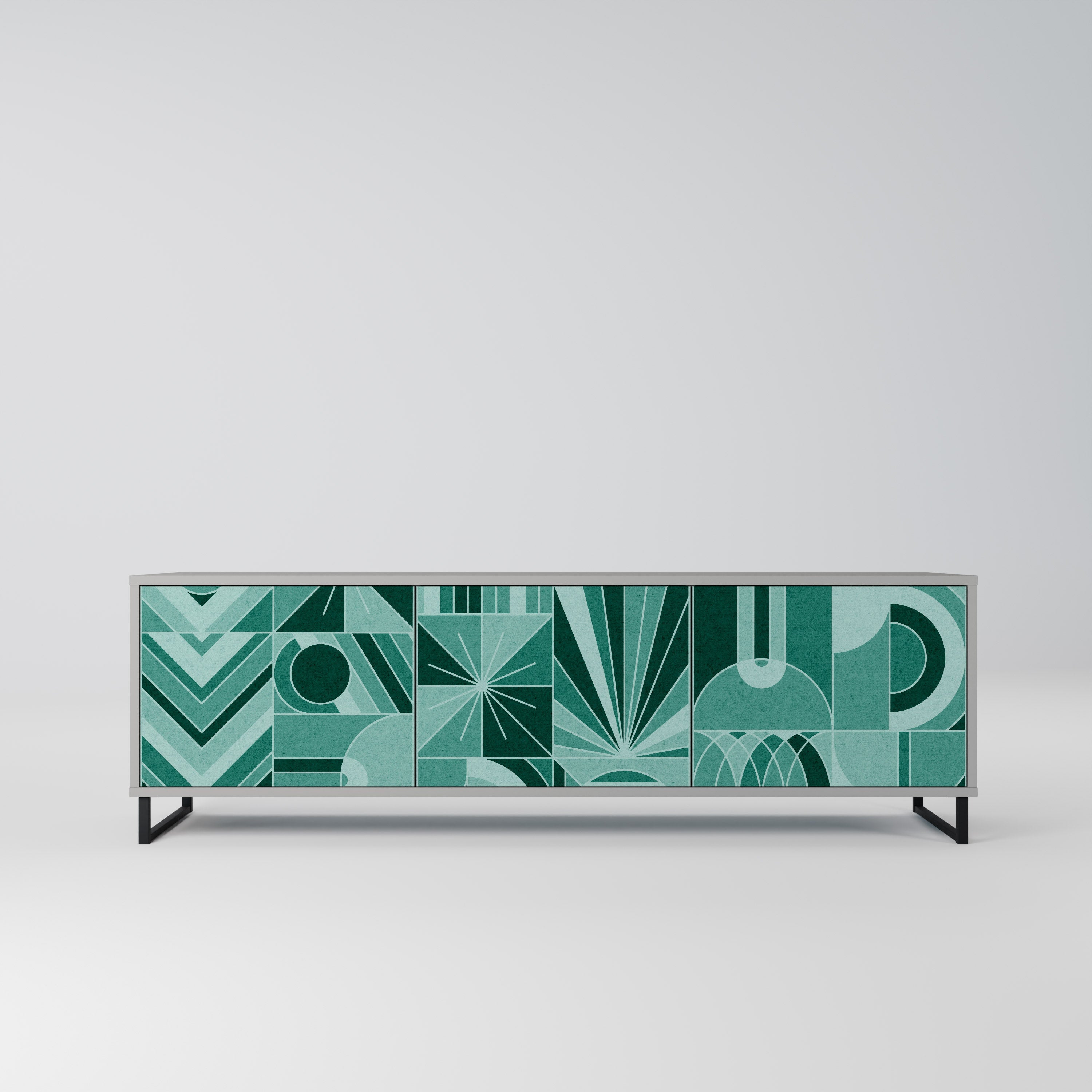 HARMONIC GRID TV-Lowboard mit 3 Türen in Grau