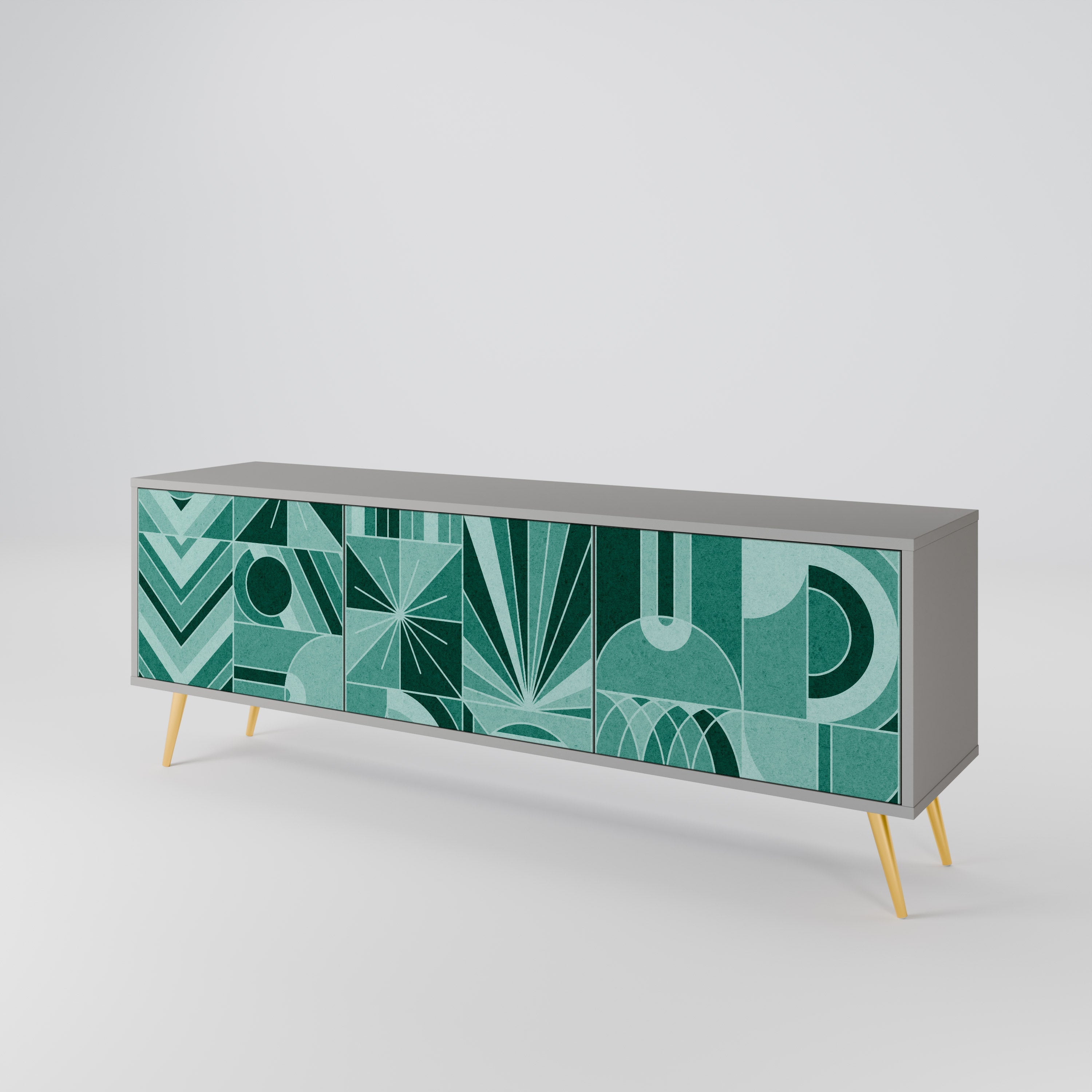 HARMONIC GRID TV-Lowboard mit 3 Türen in Grau