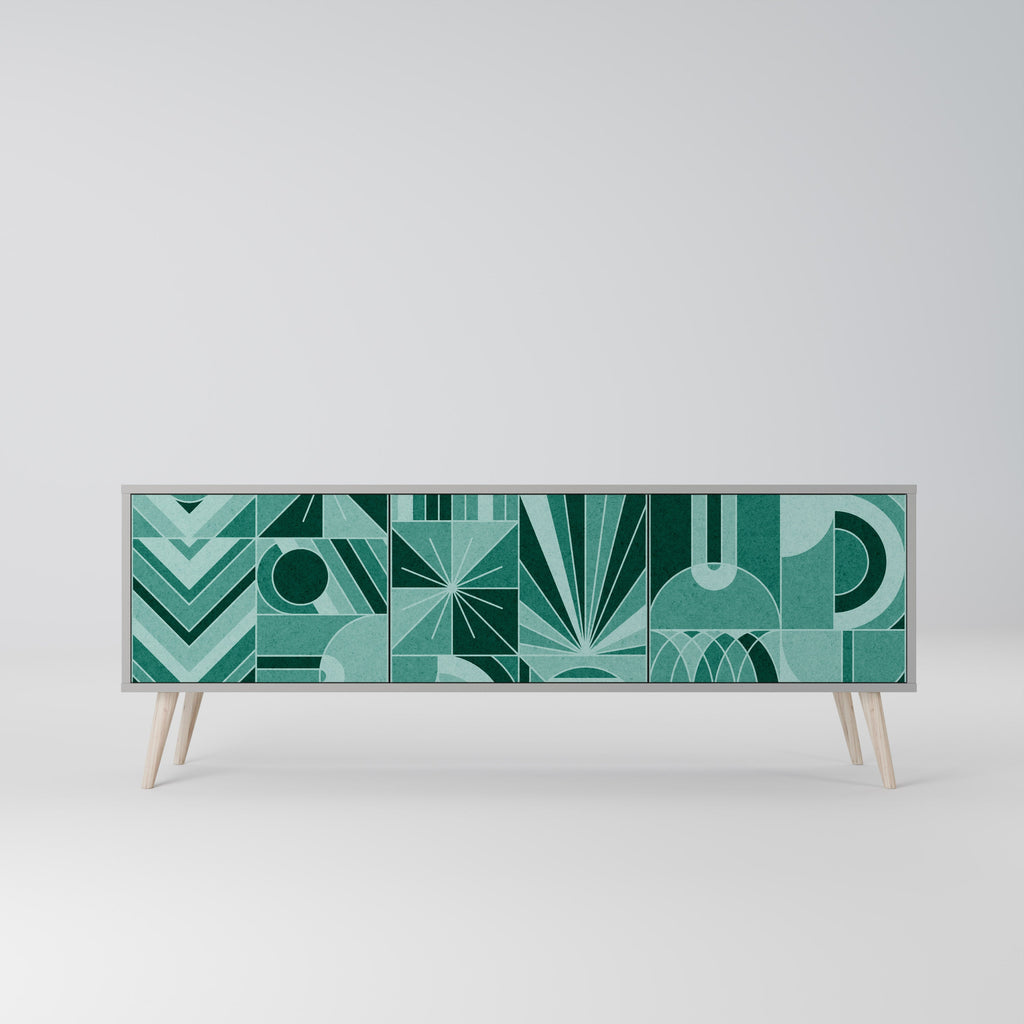 HARMONIC GRID TV-Lowboard mit 3 Türen in Grau