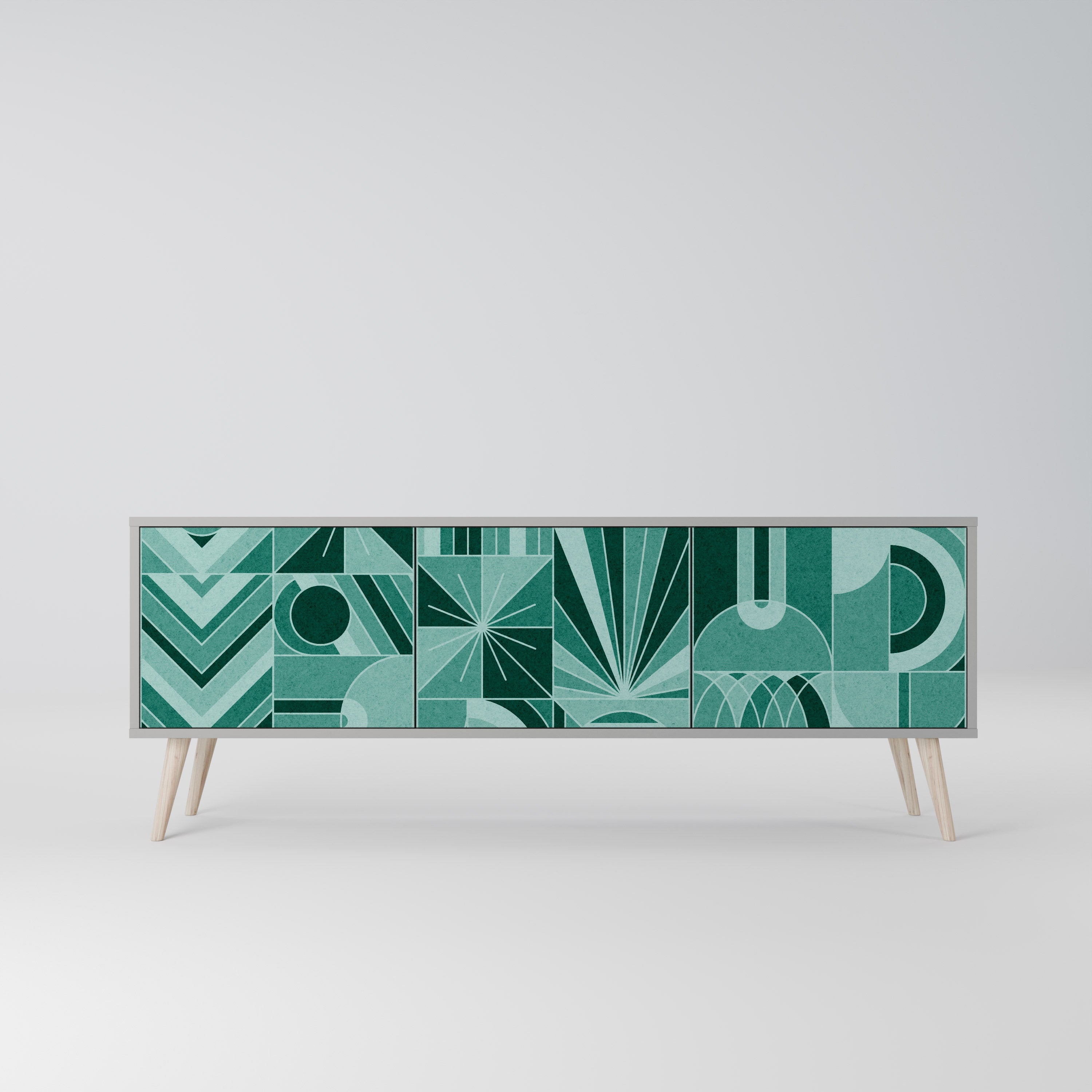 HARMONIC GRID TV-Lowboard mit 3 Türen in Grau