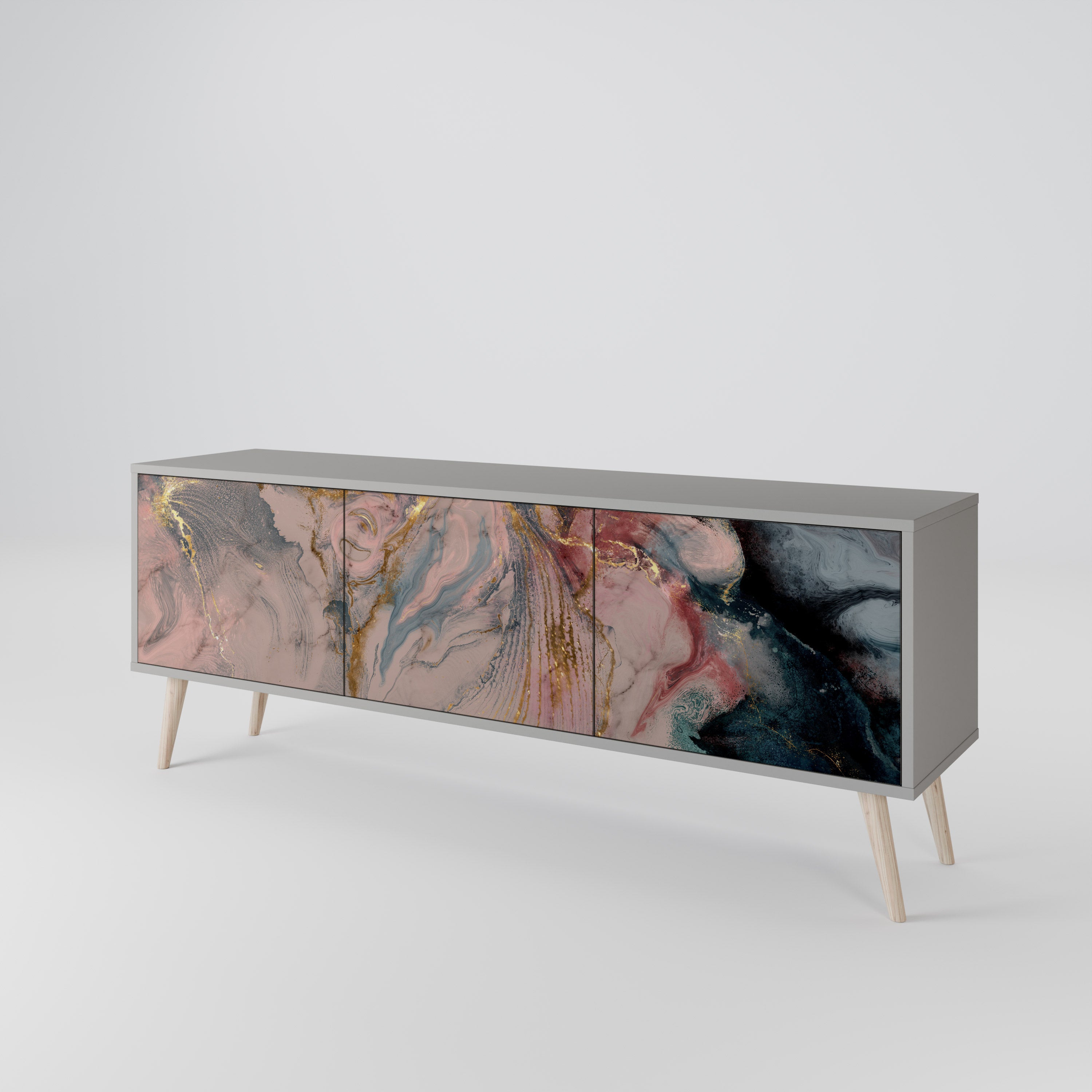 GILDED SWIRLS 3-Door TV Cabinet