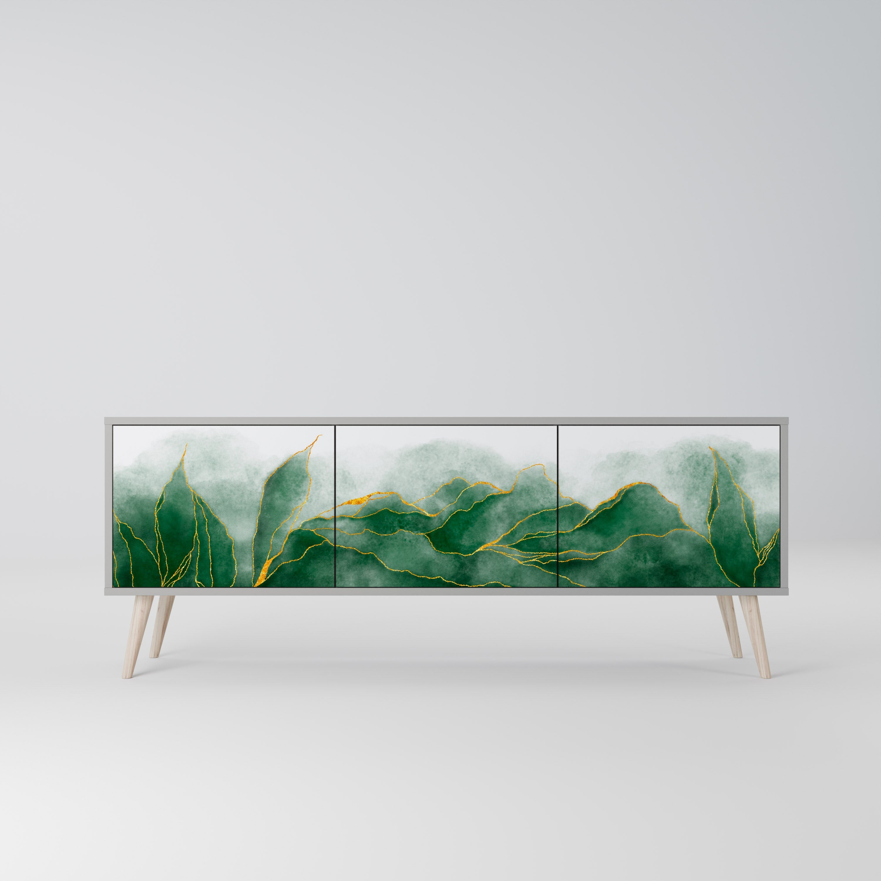 EXPENSIVE NATURE TV-Lowboard mit 3 Türen in Grau