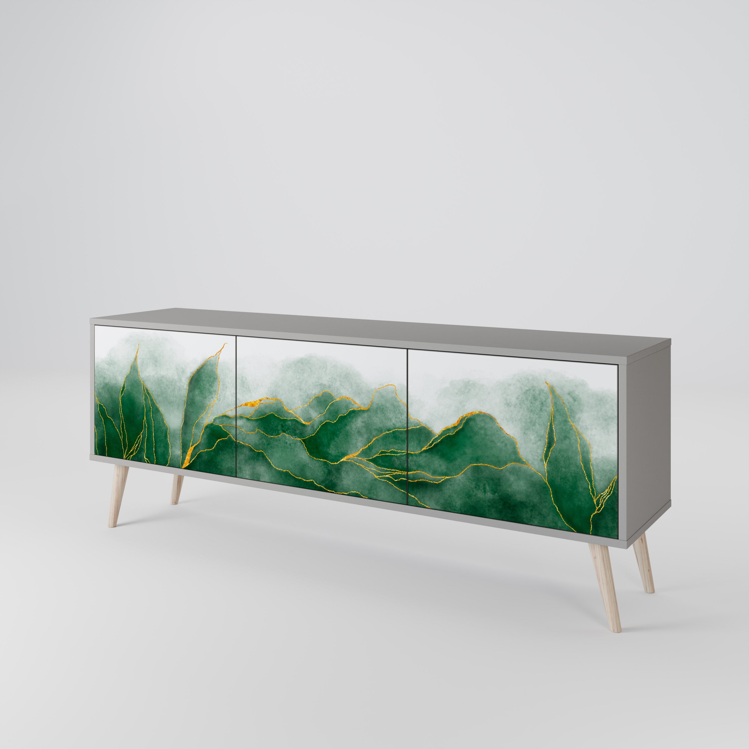 EXPENSIVE NATURE TV-Lowboard mit 3 Türen in Grau