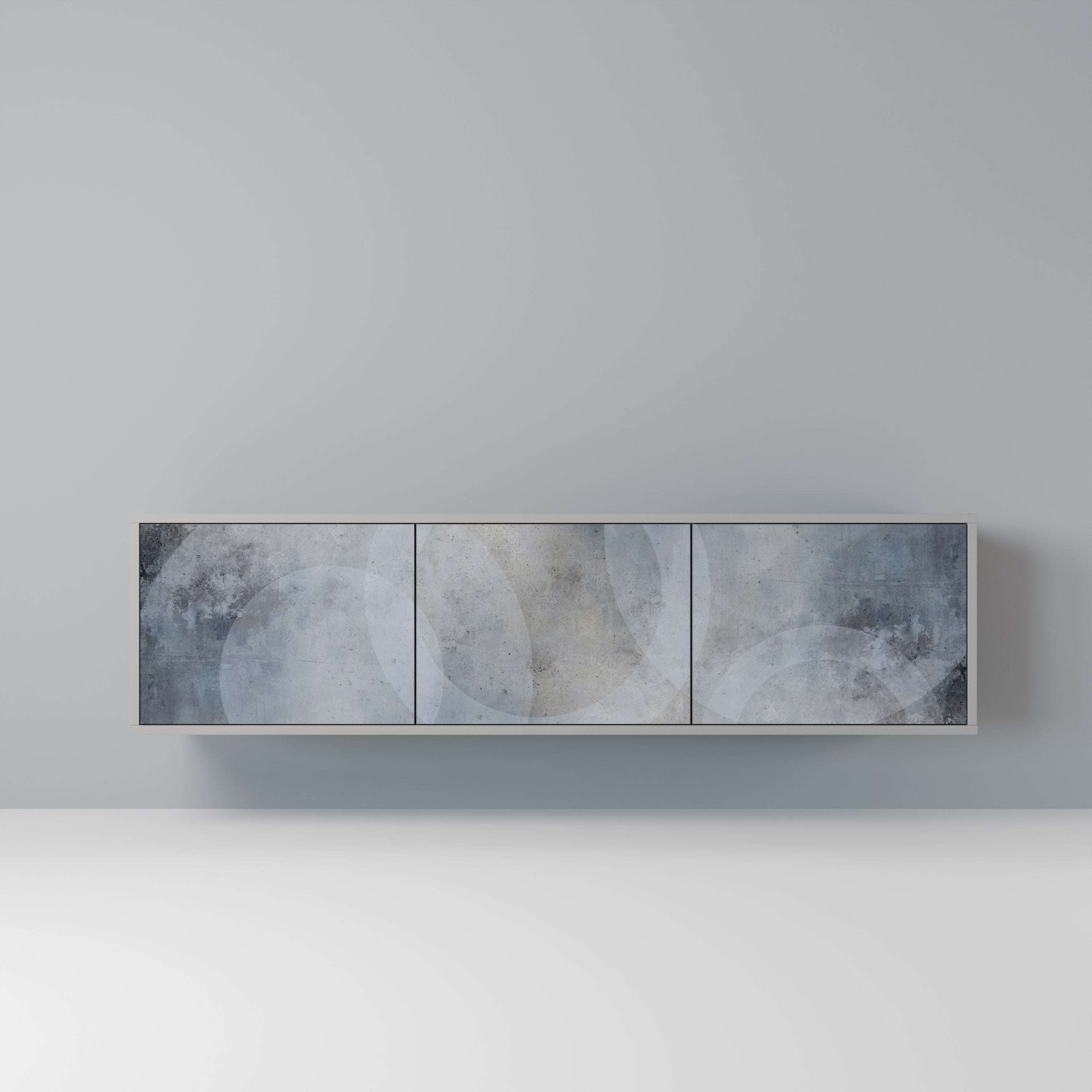 MUTED ARC TV-Lowboard mit 3 Türen in Grau