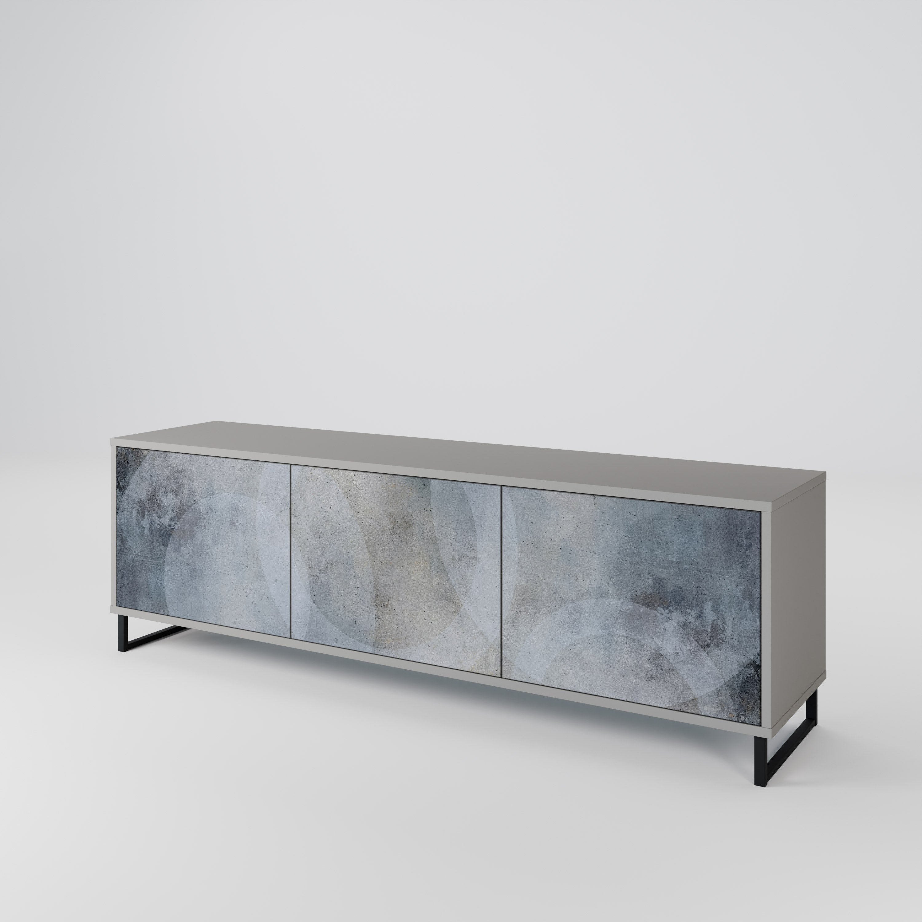 MUTED ARC TV-Lowboard mit 3 Türen in Grau