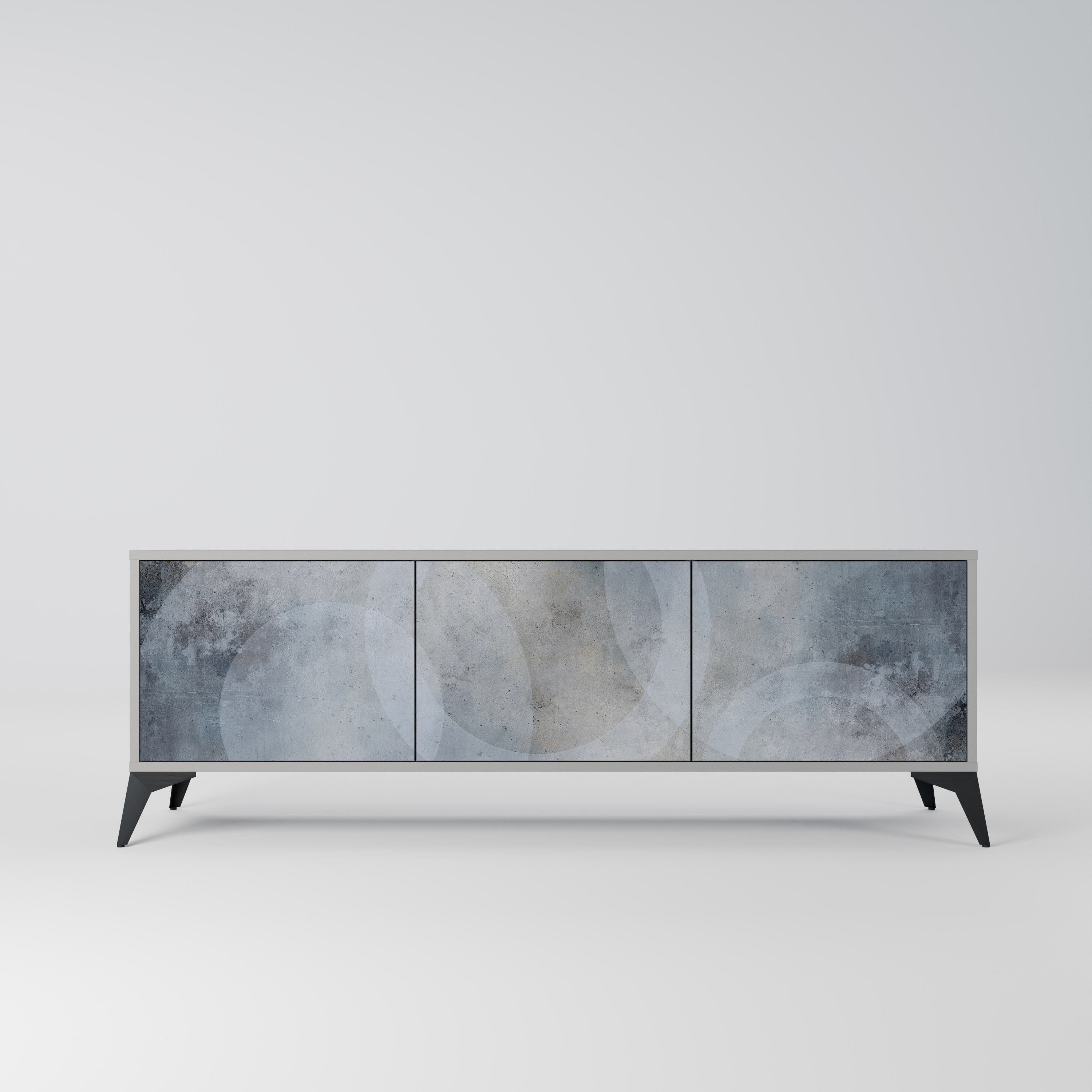 MUTED ARC TV-Lowboard mit 3 Türen in Grau