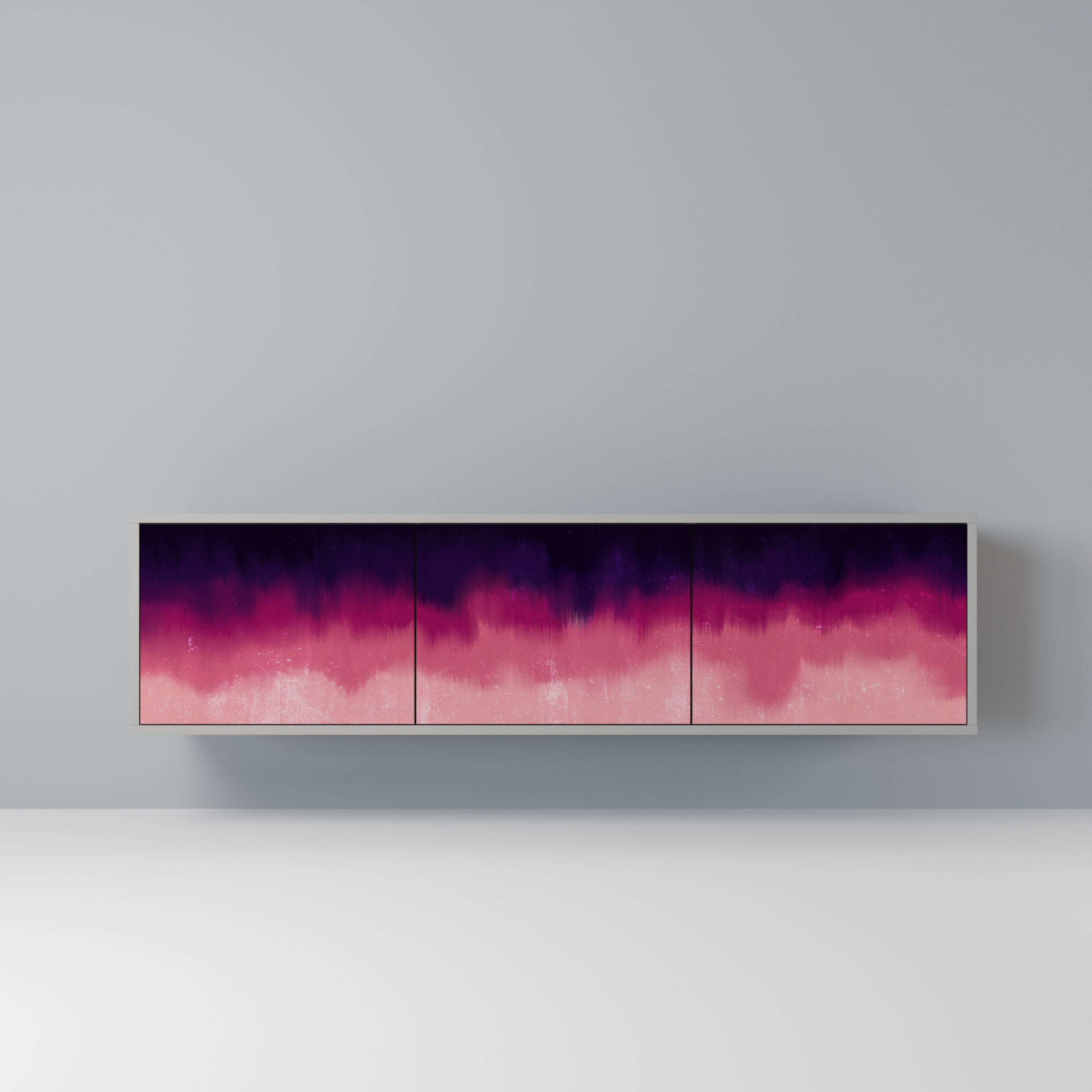 AURORA BOREALIS TV-Lowboard mit 3 Türen in Grau