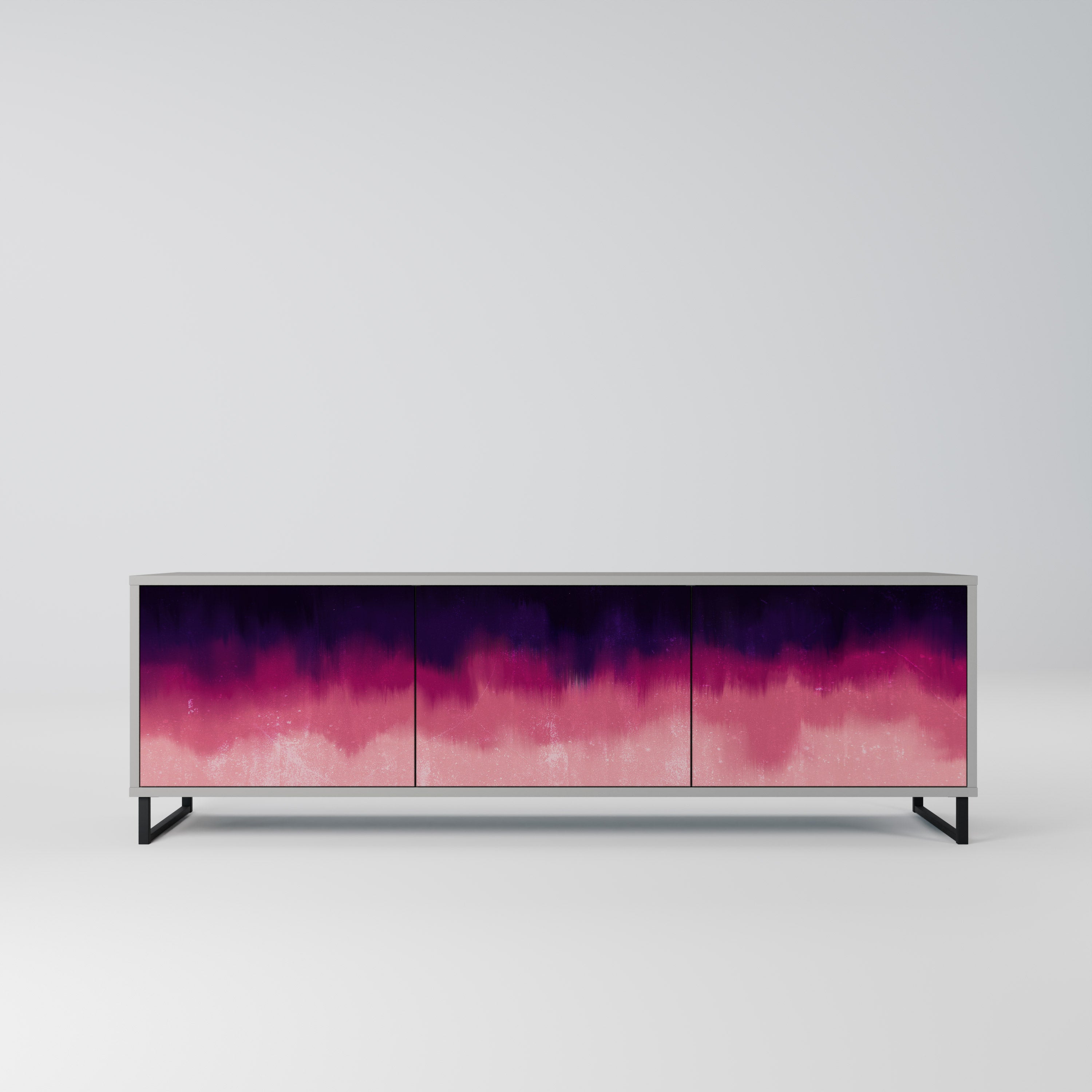 AURORA BOREALIS TV-Lowboard mit 3 Türen in Grau