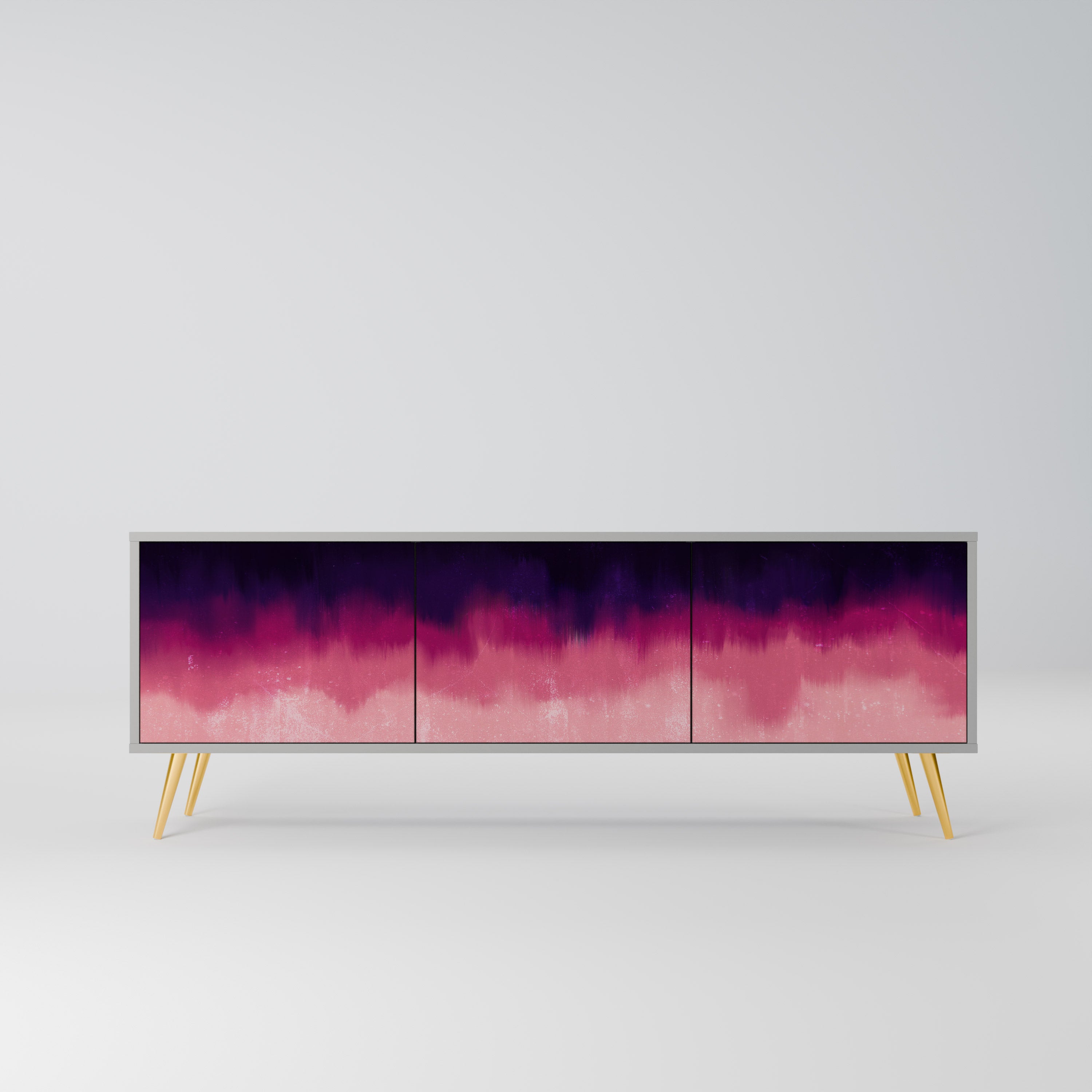 AURORA BOREALIS TV-Lowboard mit 3 Türen in Grau