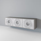 SOLID CIRCLES TV-Lowboard mit 3 Türen in Grau