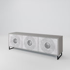SOLID CIRCLES TV-Lowboard mit 3 Türen in Grau