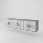 SOLID CIRCLES TV-Lowboard mit 3 Türen in Grau