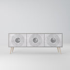 SOLID CIRCLES TV-Lowboard mit 3 Türen in Grau