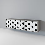 SLIPPING MINUTES 3-Door TV Stand in Grey Finish