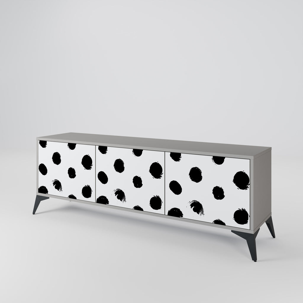 SLIPPING MINUTES 3-Door TV Stand in Grey Finish