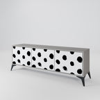 SLIPPING MINUTES 3-Door TV Stand in Grey Finish