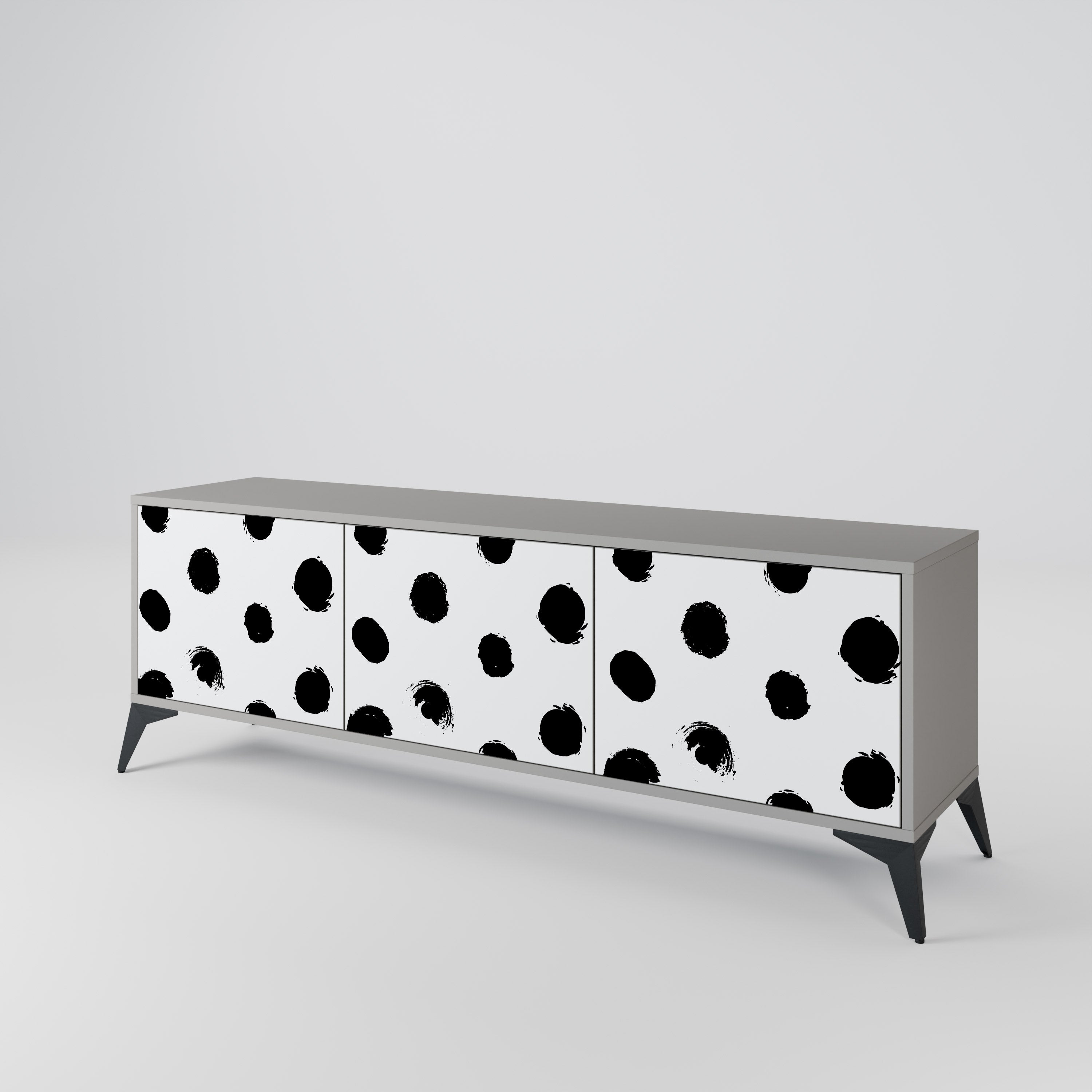 SLIPPING MINUTES TV-Lowboard mit 3 Türen in Grau