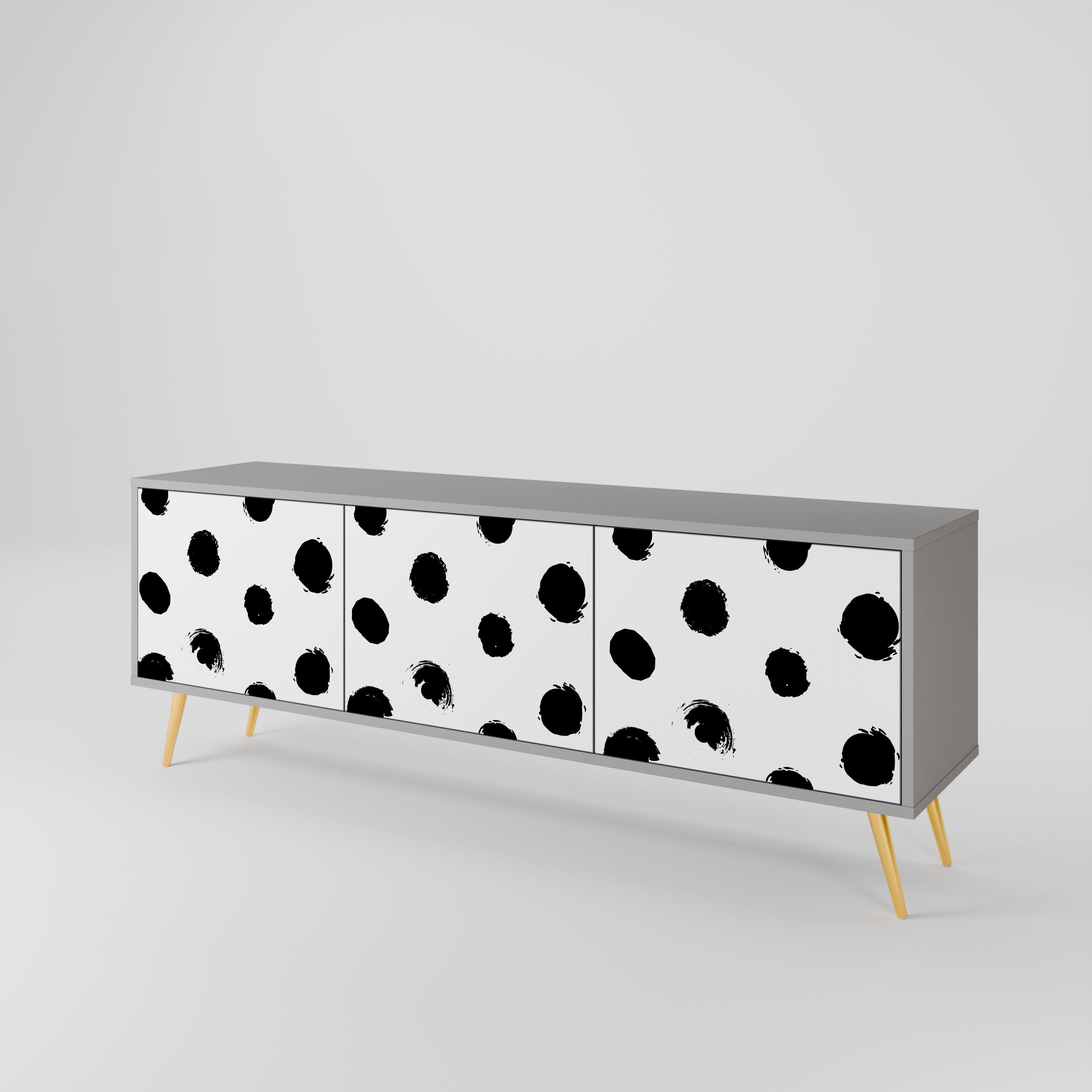 SLIPPING MINUTES TV-Lowboard mit 3 Türen in Grau