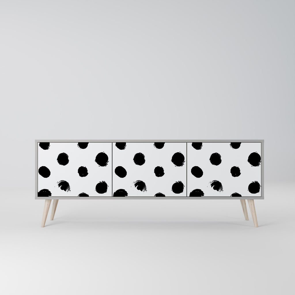 SLIPPING MINUTES 3-Door TV Stand in Grey Finish