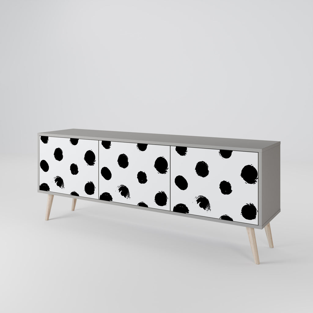 SLIPPING MINUTES 3-Door TV Stand in Grey Finish