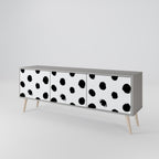 SLIPPING MINUTES 3-Door TV Stand in Grey Finish