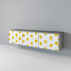 RADIANT REVERIE 3-Door TV Stand in Grey Finish